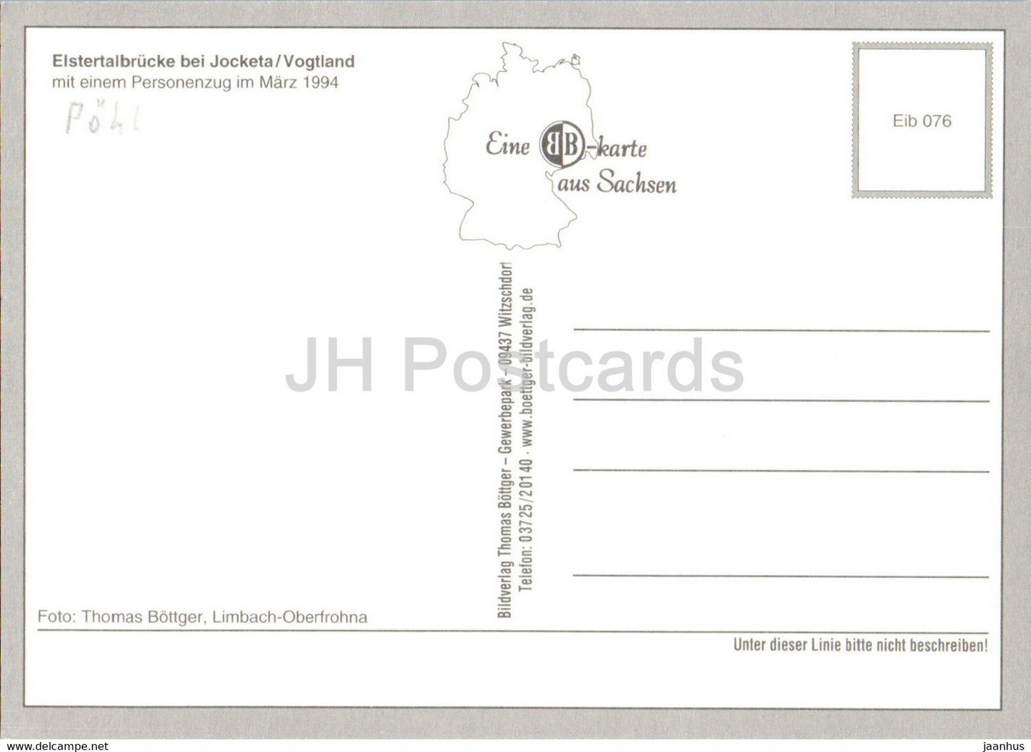 Elstertalbrucke bei Jocketa - Personenzug - bridge - train - railway - locomotive - Germany - unused