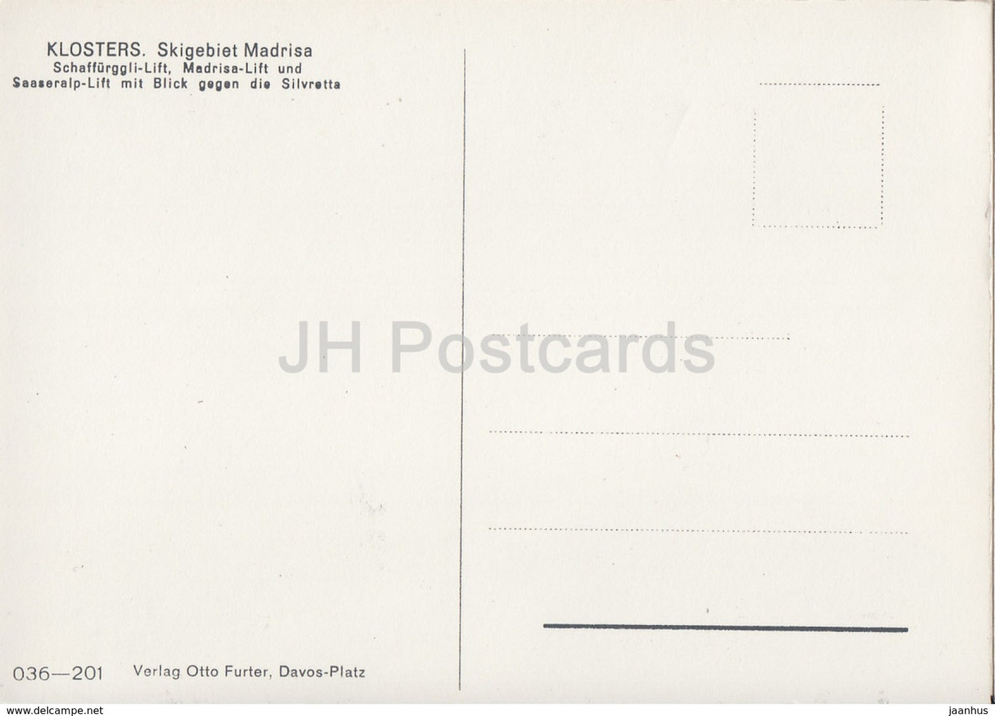 Klosters - Skigebiet Madrisa - Schaffurggli Lift - Madrisa Lift - Seaseralp Lift - Silvretta - Switzerland - unused