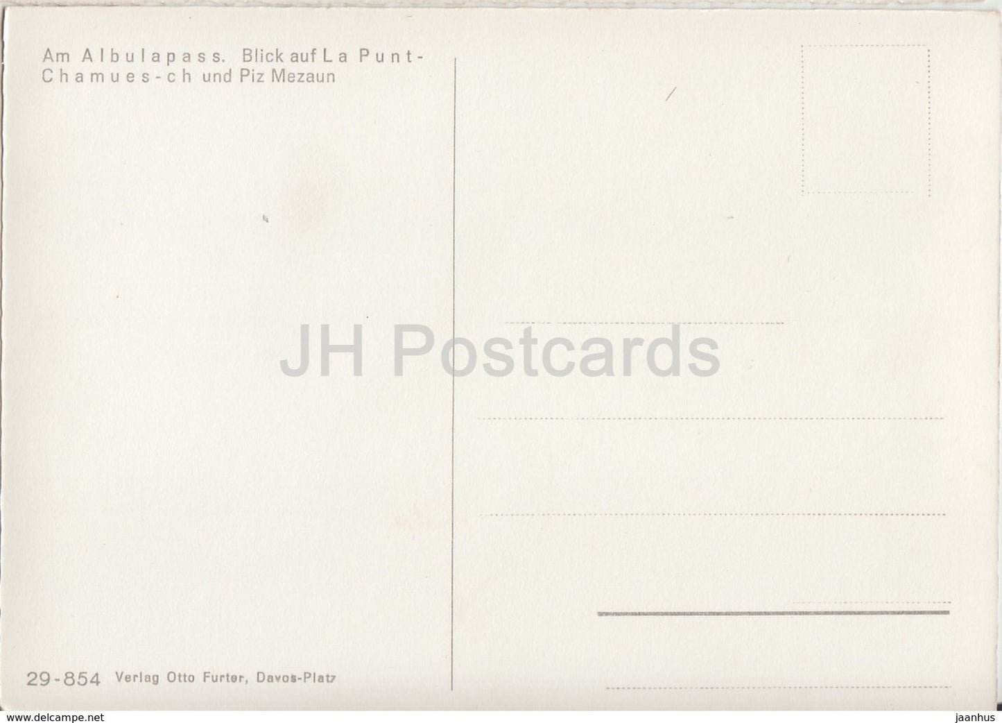 Am Albulapass - La Punt Chamues - Piz Mezaun . Switzerland - unused