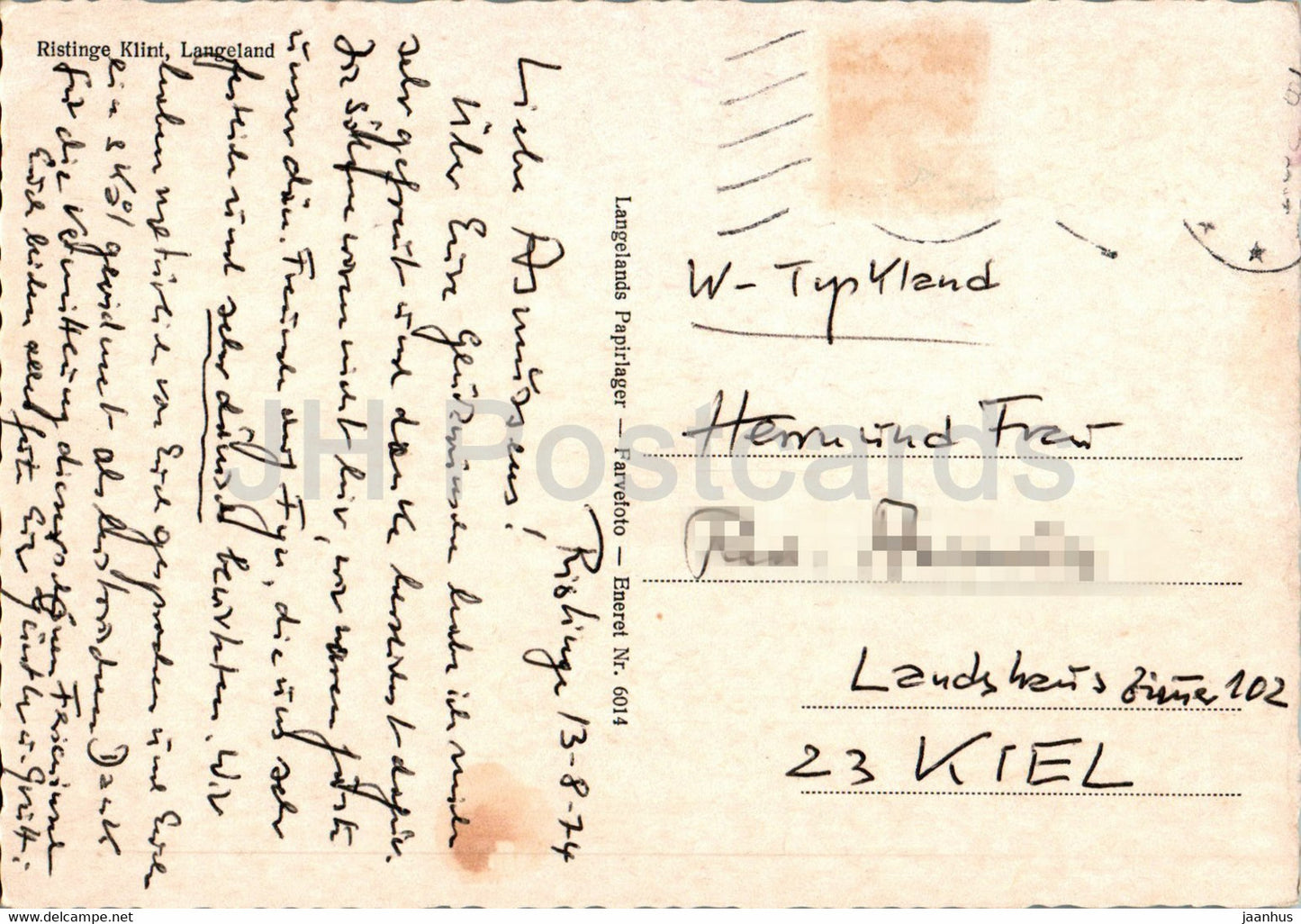 Ristinge Klint - Langeland - 6014 - 1974 - Denmark - used