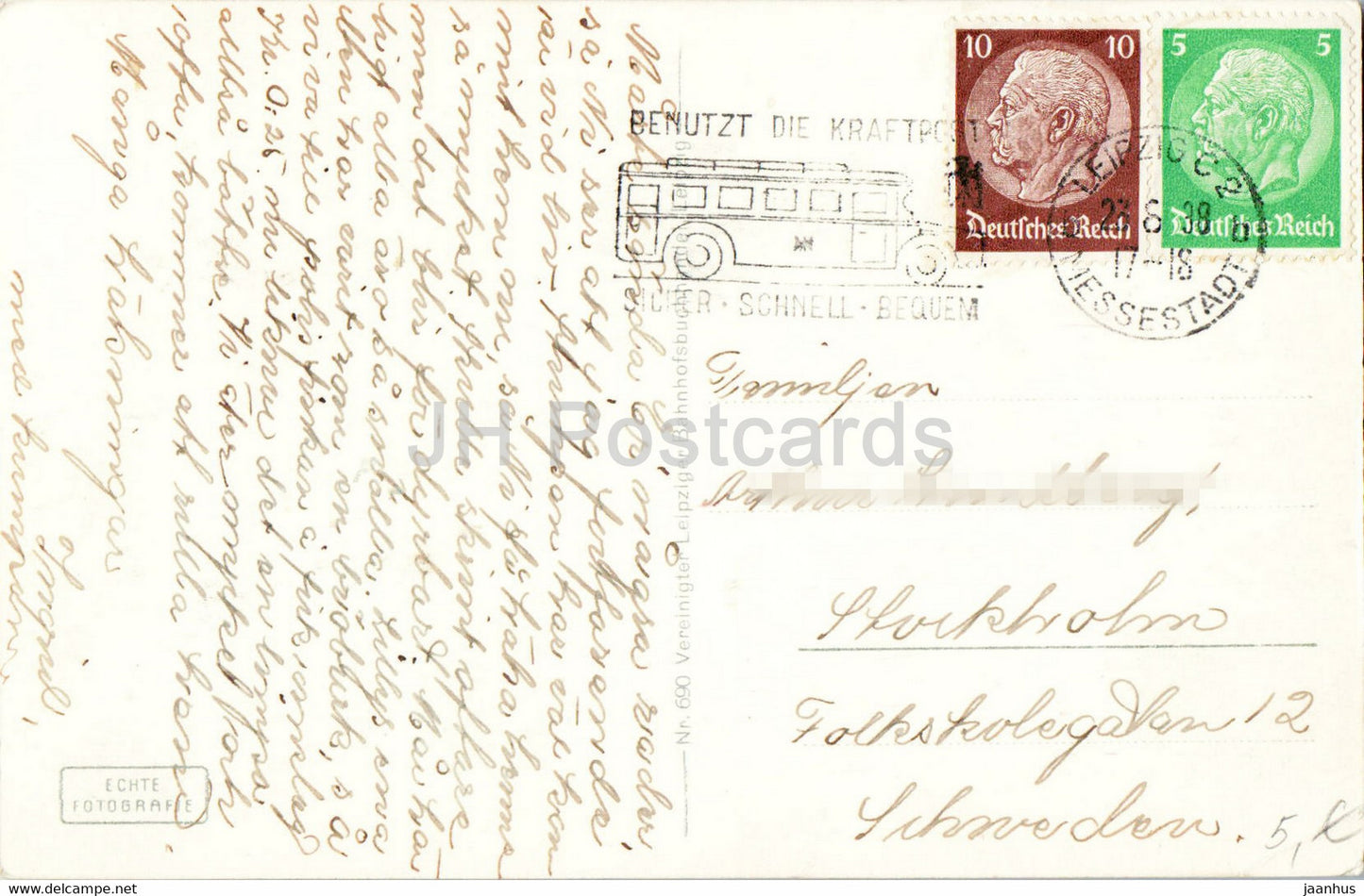 Reichsmessestadt Leipzig - Motiv am Neuen Rathaus - 690 - alte Postkarte - 1938 - Deutschland - gebraucht