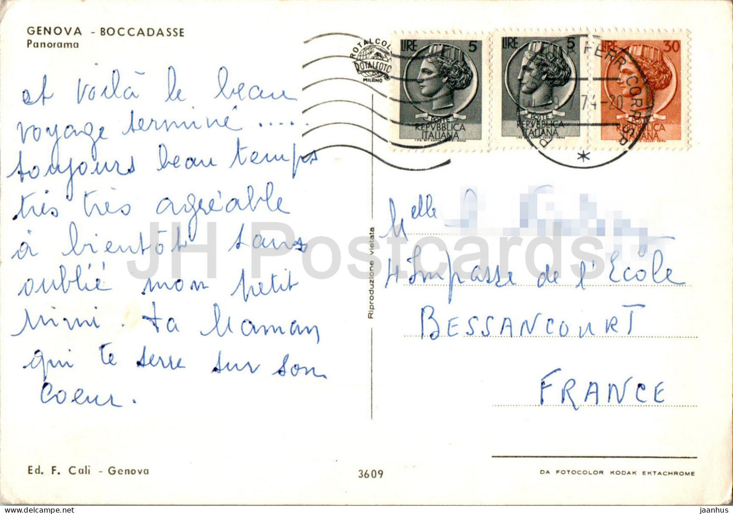 Genova - Boccadasse - panorama - bateau - 3609 - 1974 - Italie - occasion