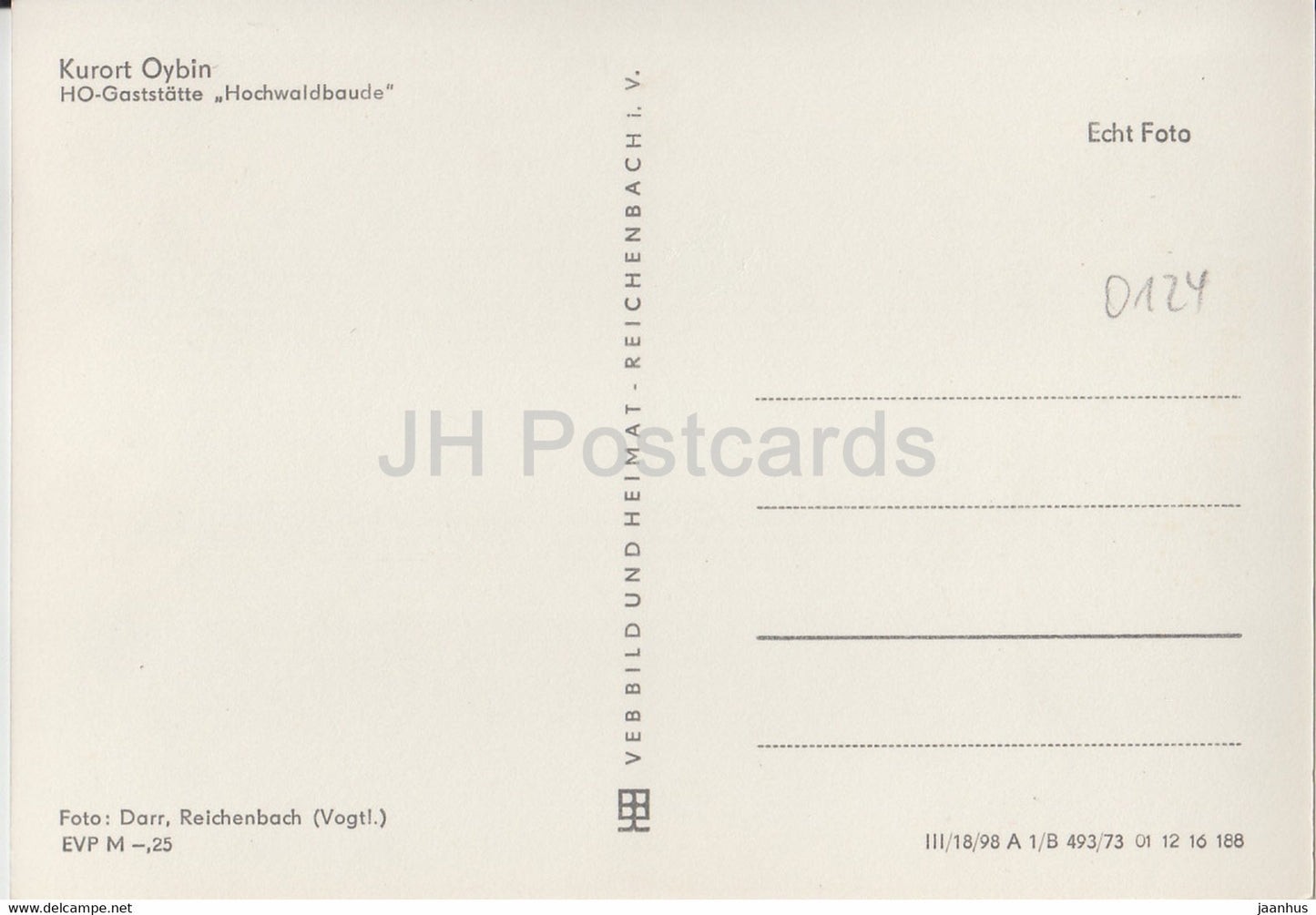 Kurort Oybin - HO Gaststatte - Hochwaldbaude - Allemagne DDR - inutilisé