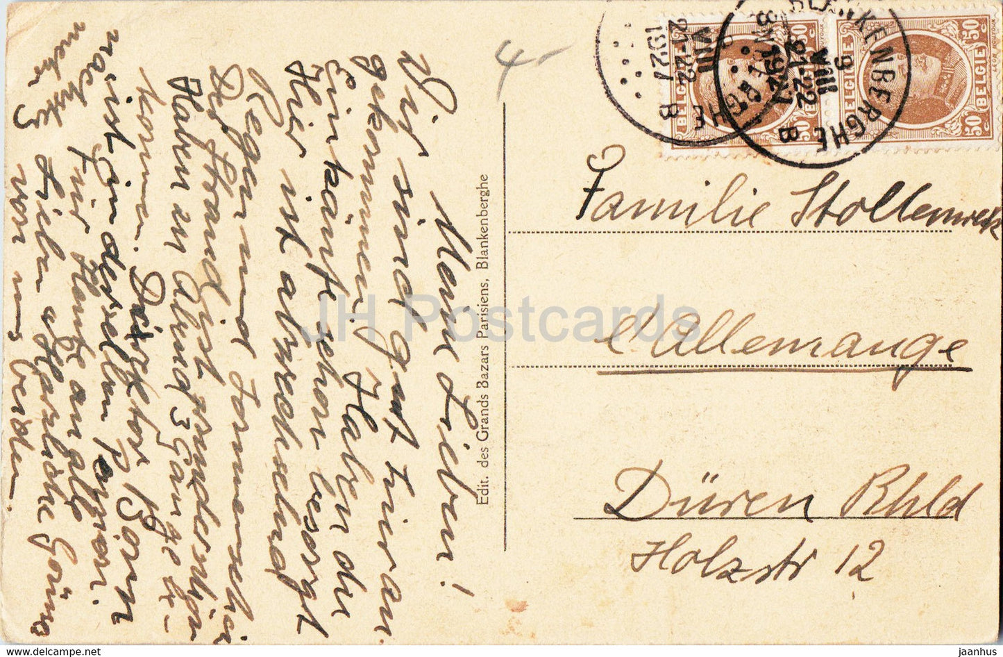 Blankenberghe - Blankenberge - La Digue De Zeedijk - 59 - alte Postkarte - 1927 - Belgien - gebraucht