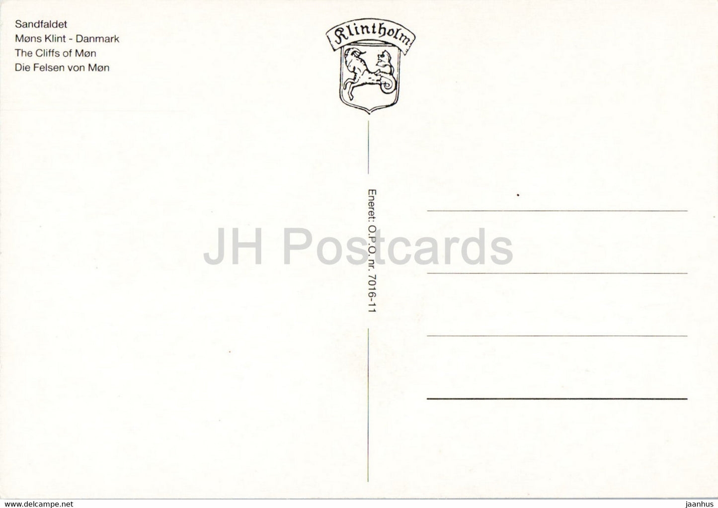 Die Klippen von Mon – Klintholm – Dänemark – unbenutzt