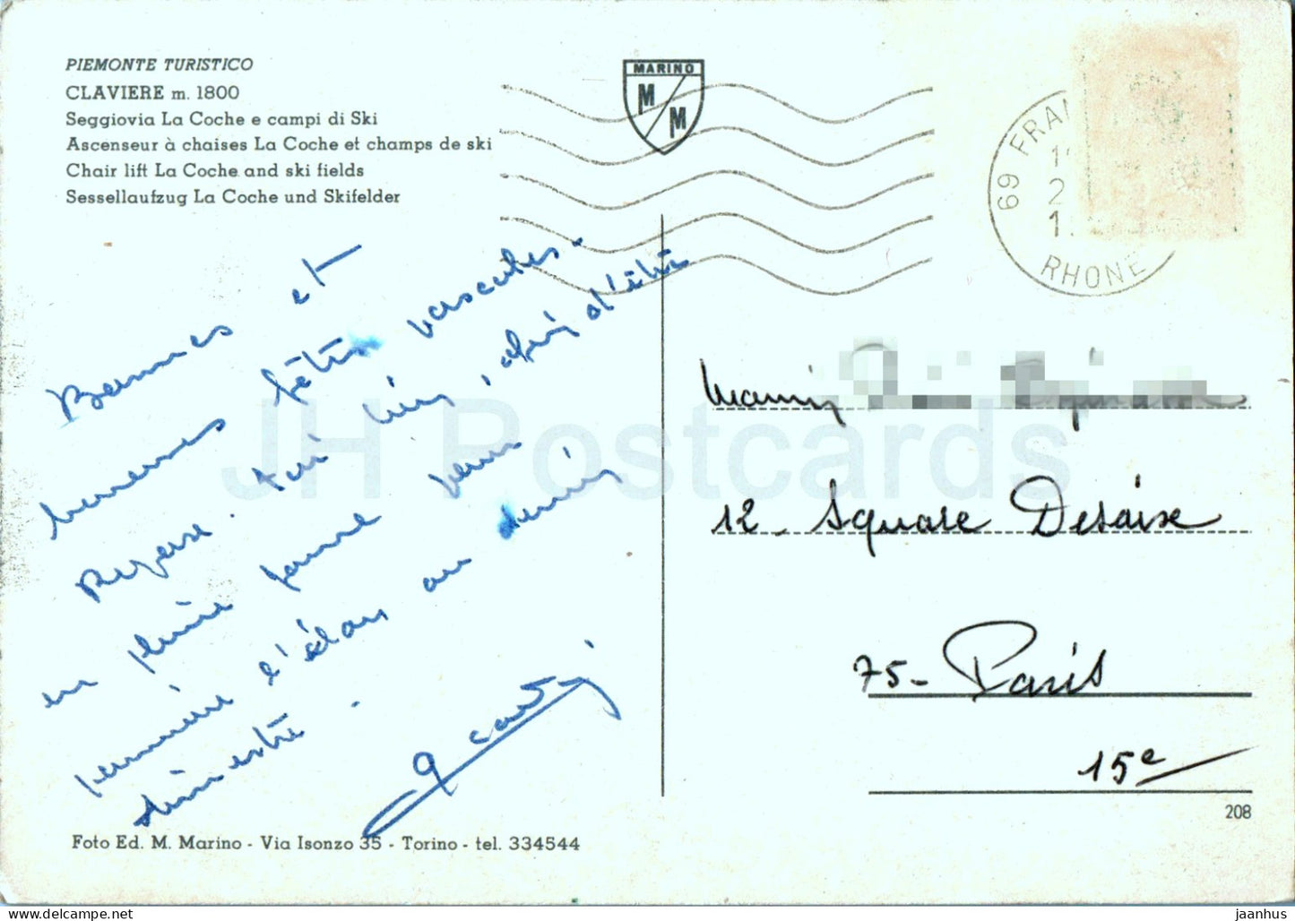 Claviere 1800 m - Seggiovia La Coche e campi di Ski - Chair lift La Coche and ski fields - 208 - Italy - used