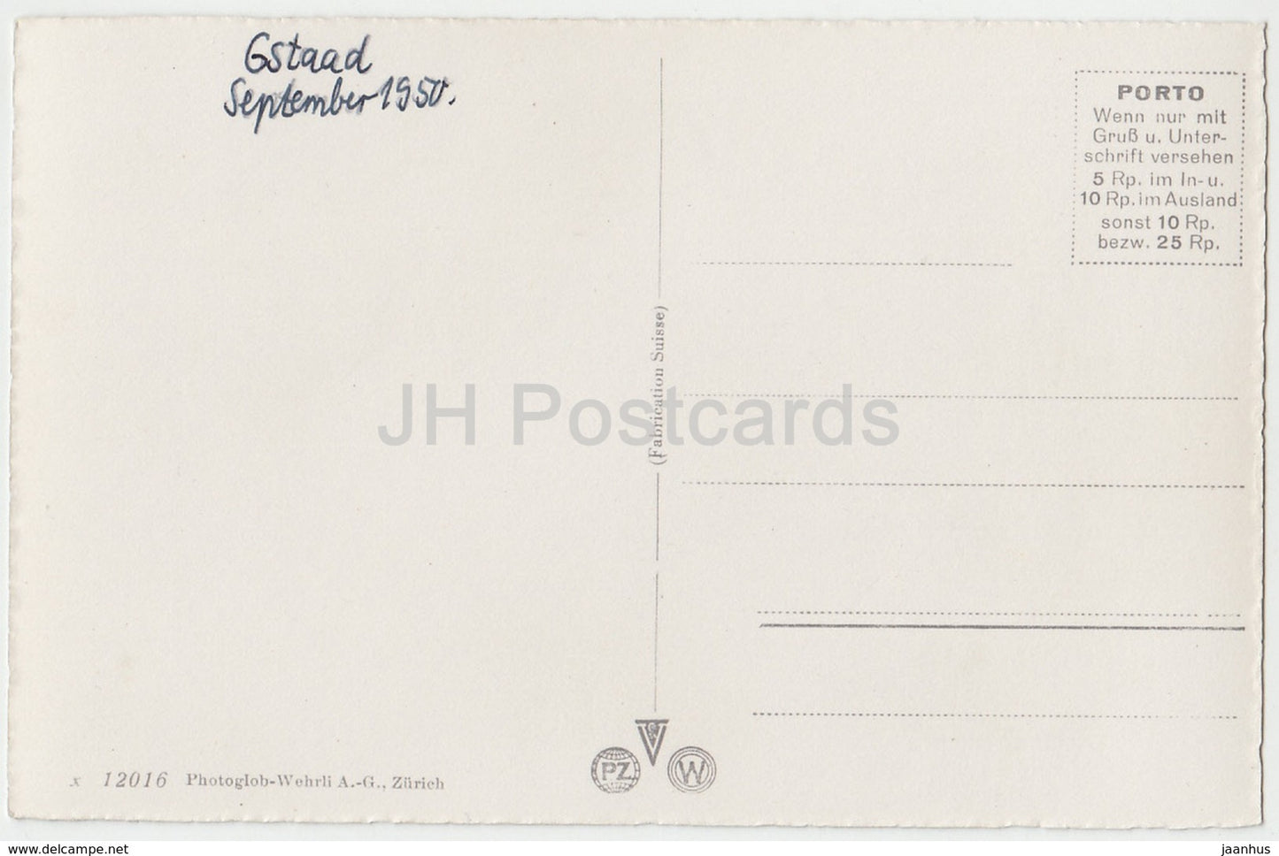 Blick vom Wasserngrat auf Gstaad und Saanen - 12016 - Schweiz - 1950 - gebraucht