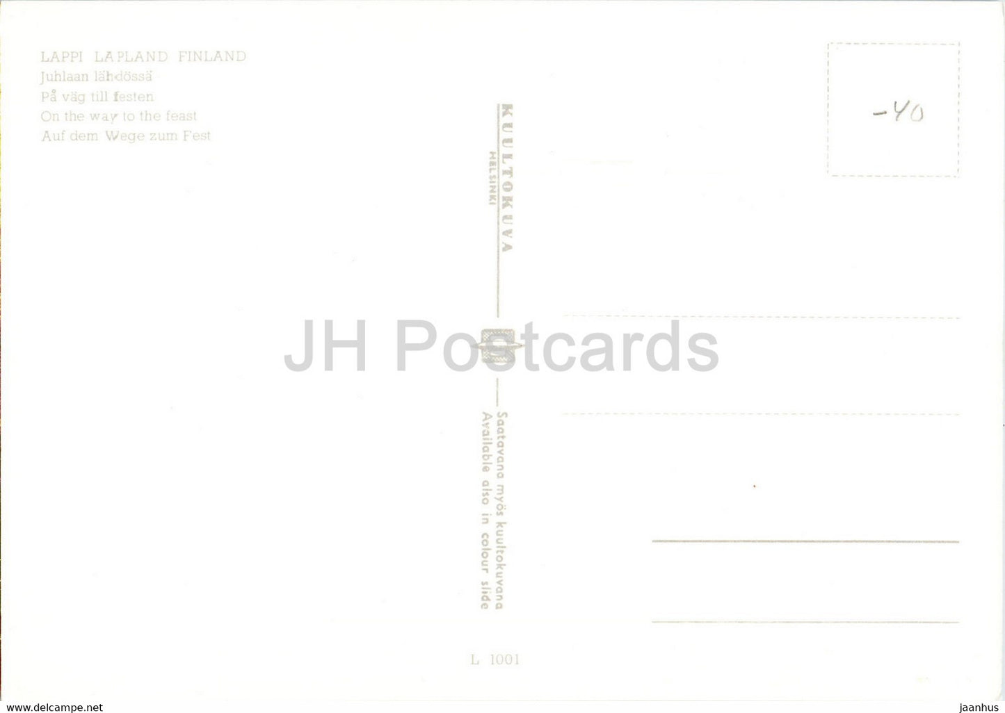 Lappi - Lapland - On the Way to the Feast - reindeer - animals - folk costumes - Finland - unused