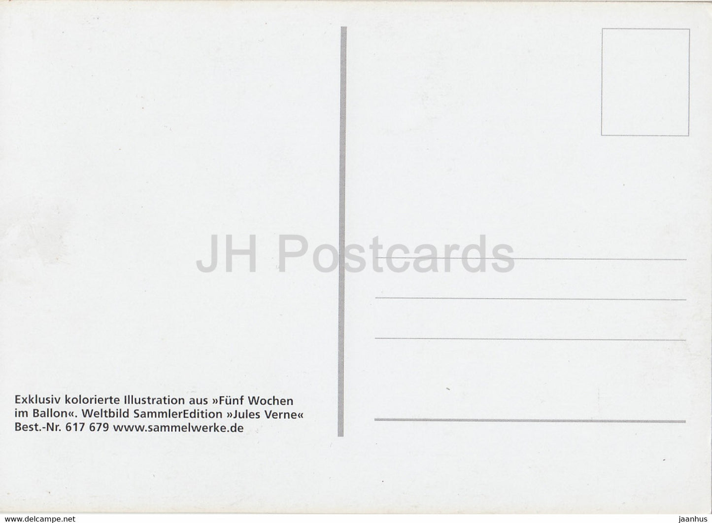 Funf Wochen im Ballon - Cinq semaines en ballon - éléphant - Jules Verne - illustration - Allemagne - inutilisé