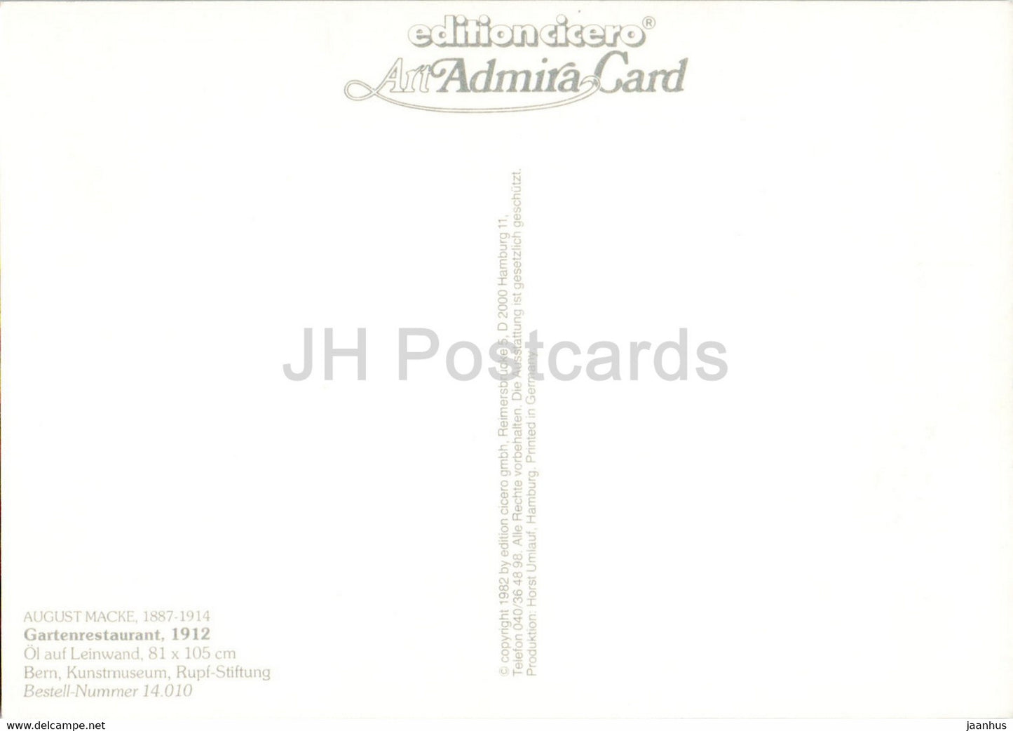 peinture d'August Macke - Gartenrestaurant - Garden Restaurant - Art allemand - Allemagne - inutilisé