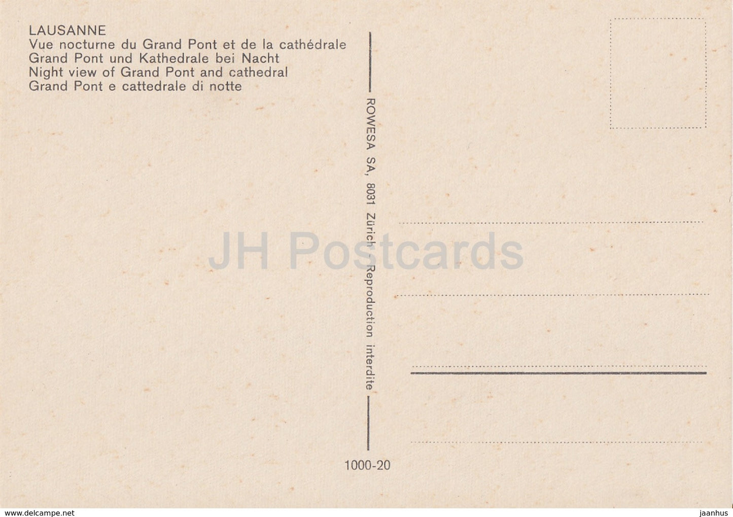 Lausanne - Vue nocturne du Grand Pont la cathedrale - Night view of Grand Pont and cathedral - Switzerland - unused