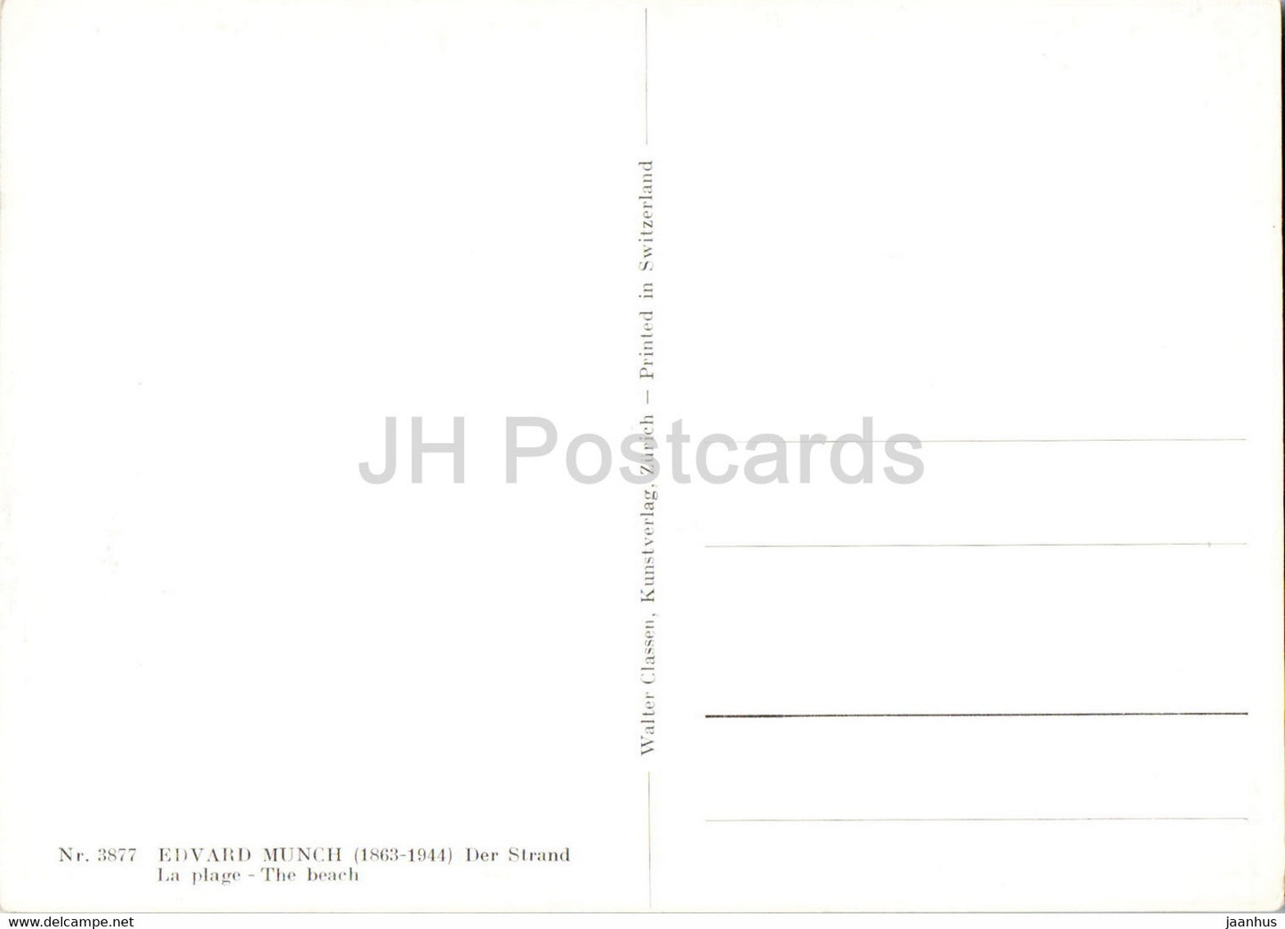 Gemälde von Edvard Munch – Der Strand – norwegische Kunst – Schweiz – unbenutzt