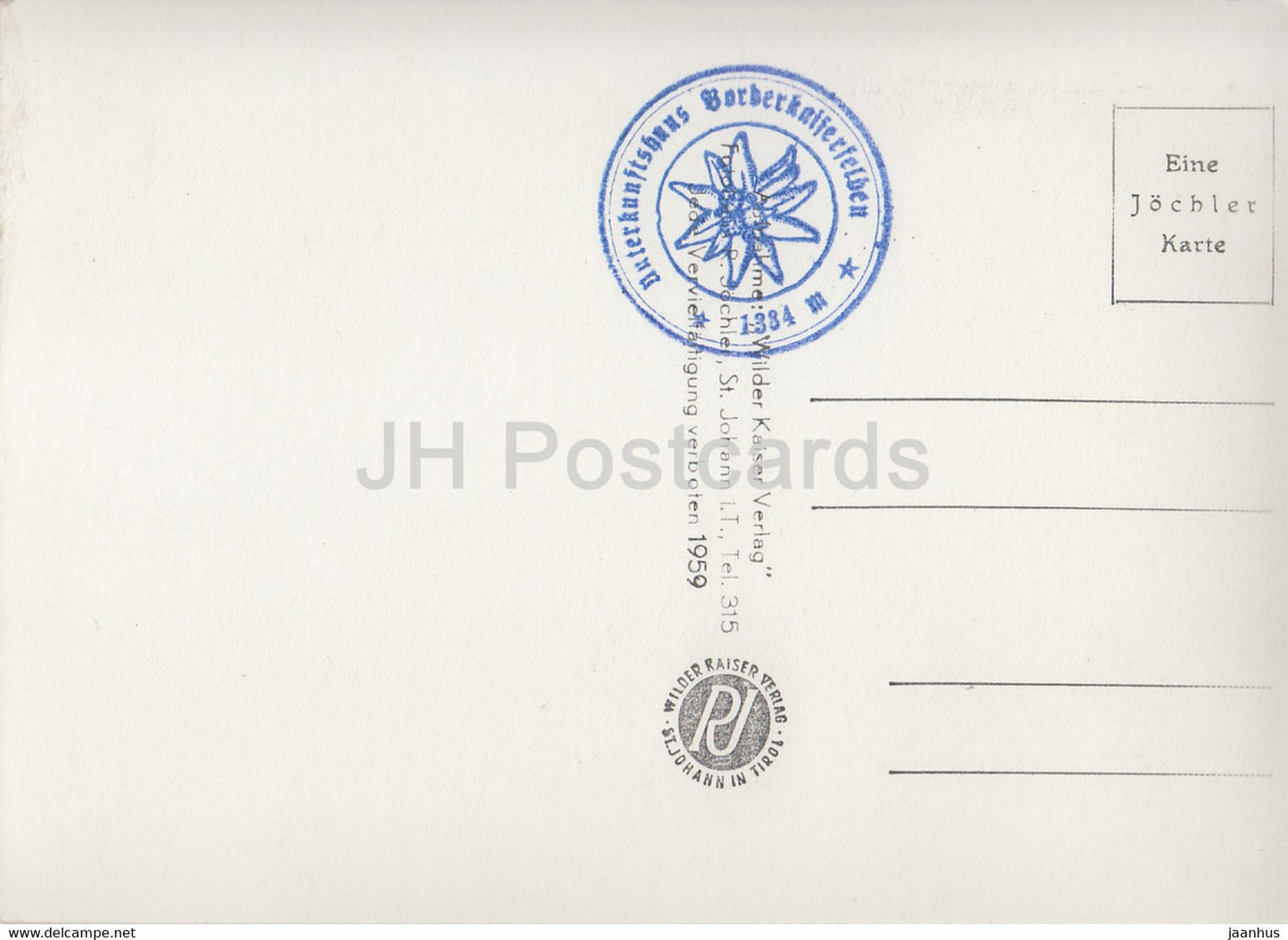 Der Wilde Kaiser - Tirol 1496 - Predigtdtuhl - Steinerne Rinne - Fleischbank - Totenkirchl - 1959 - Austria - unused