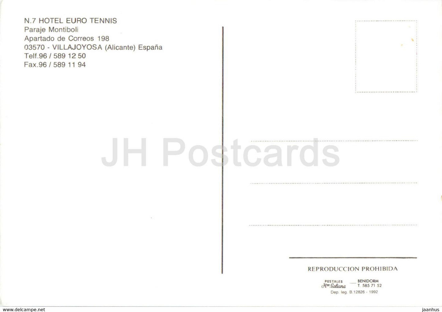 Hotel Euro Tennis - Paraja Montiboli - Villajoyosa - 7 - Spain - unused
