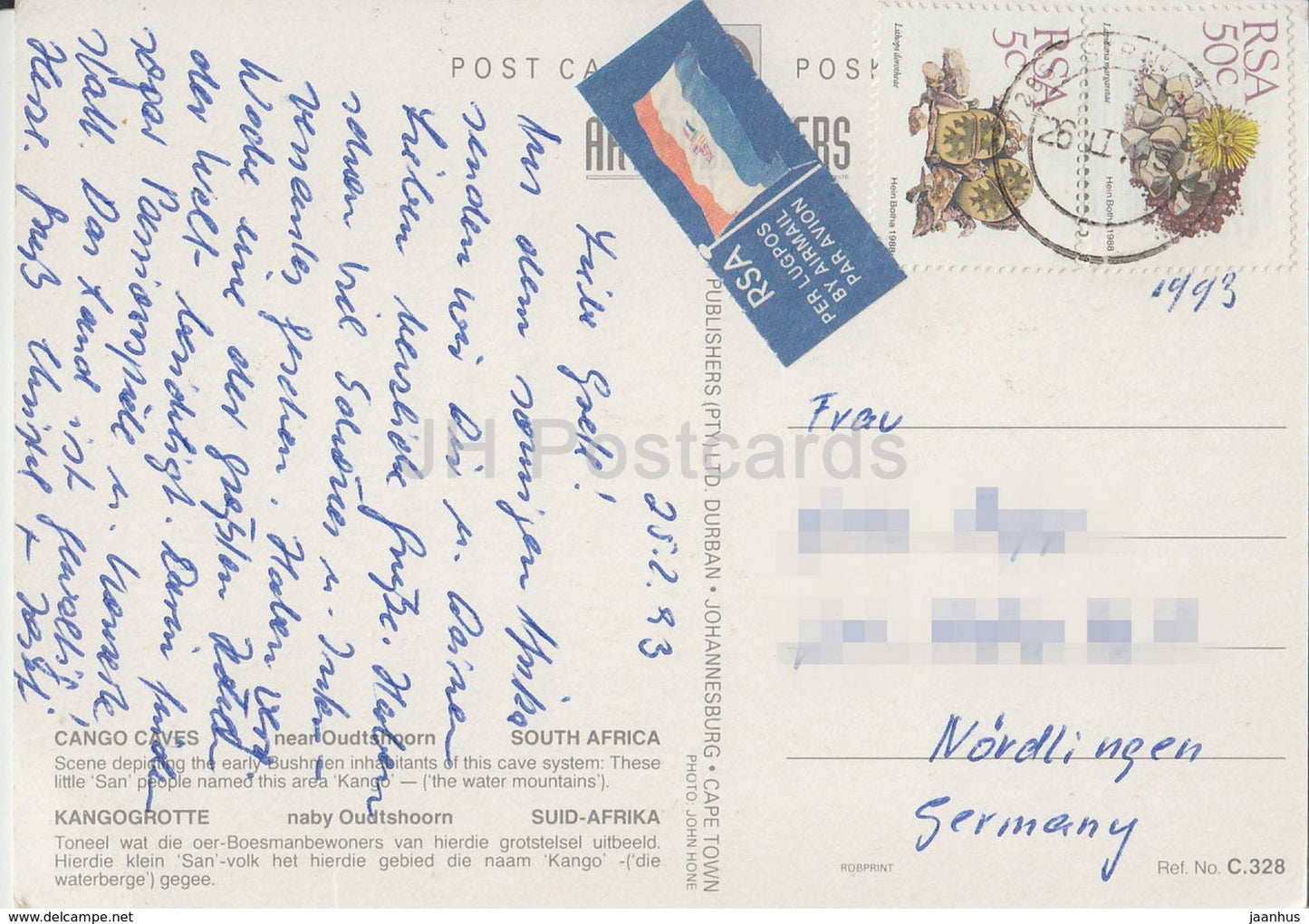 Cango Caves near Oudtshoorn - ancient world - archaeology - 1983 - South Africa - used