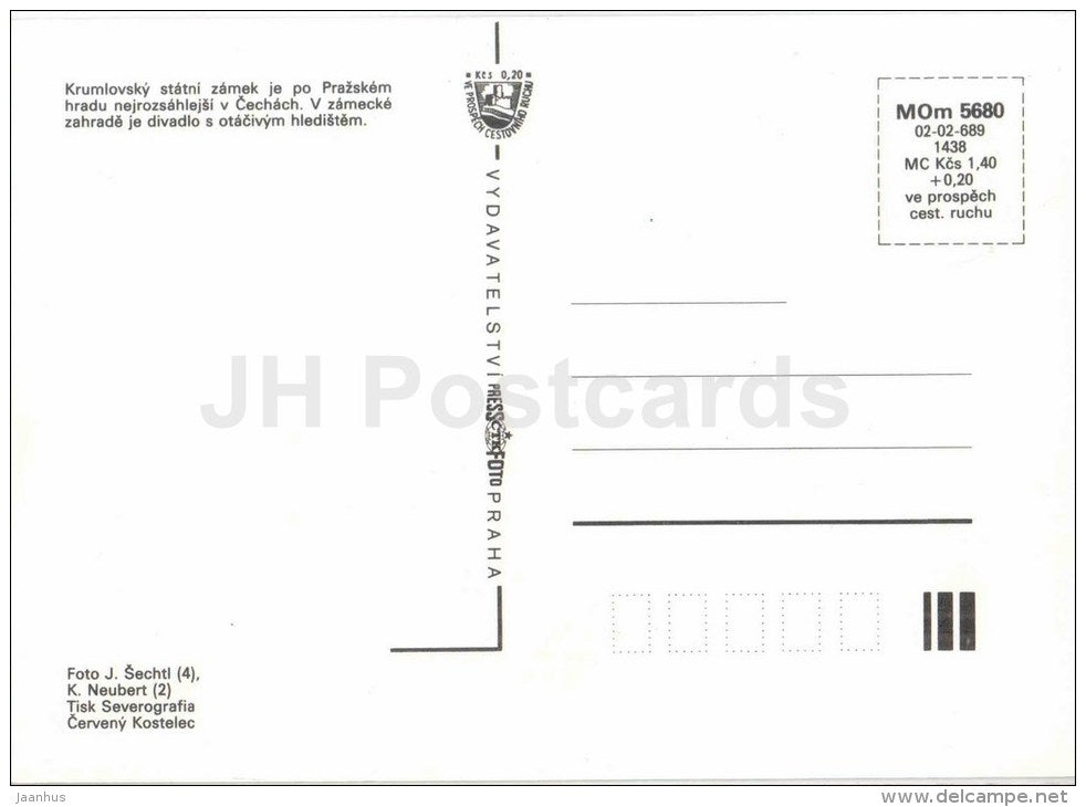 Cesky Krumlov - castle - performance - Czechoslovakia - Czech - unused - JH Postcards