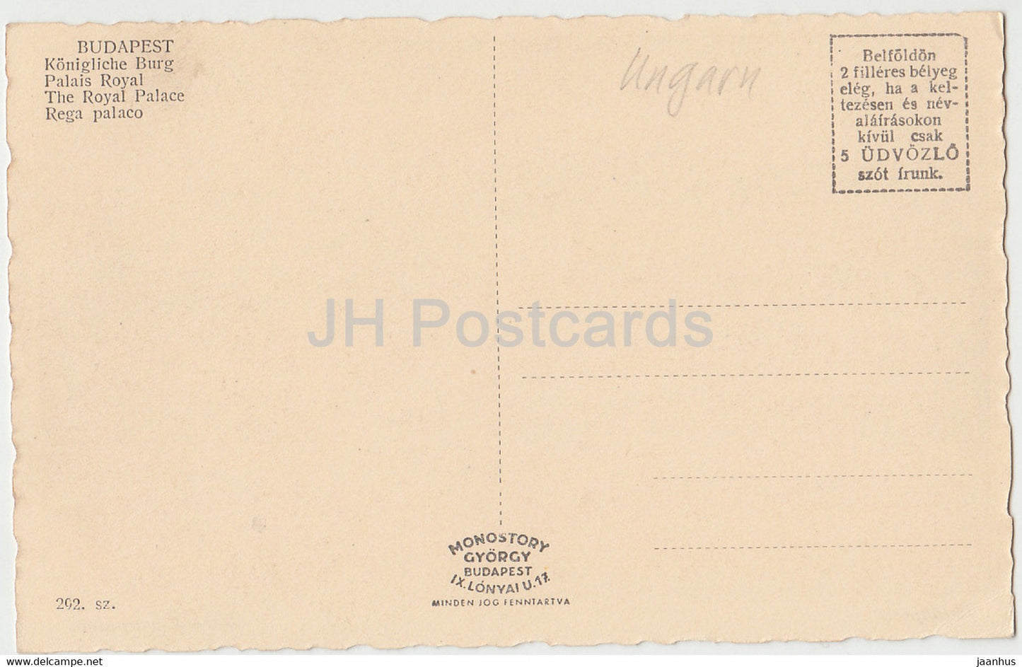 Budapest - Kiralyi varpalota - Konigliche Burg - steamer - ship - old postcard - Hungary - unused