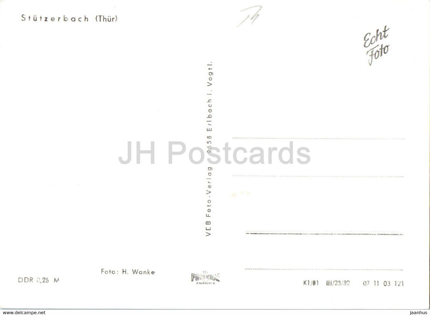 Stutzerbach - Thur - Germany DDR - unused