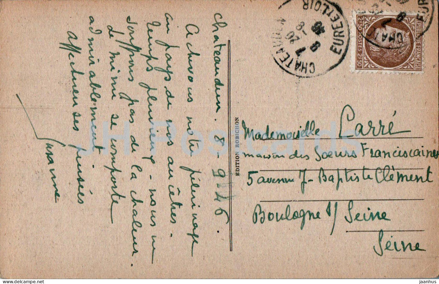 Clery - La Basilique de Notre Dame - Kathedrale - alte Postkarte - 1946 - Frankreich - gebraucht