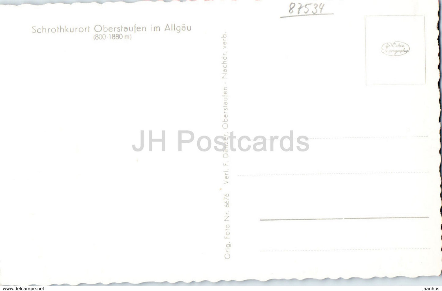 Schrothkurort Oberstaufen im Allgau - 6676 - old postcard - Germany - unused