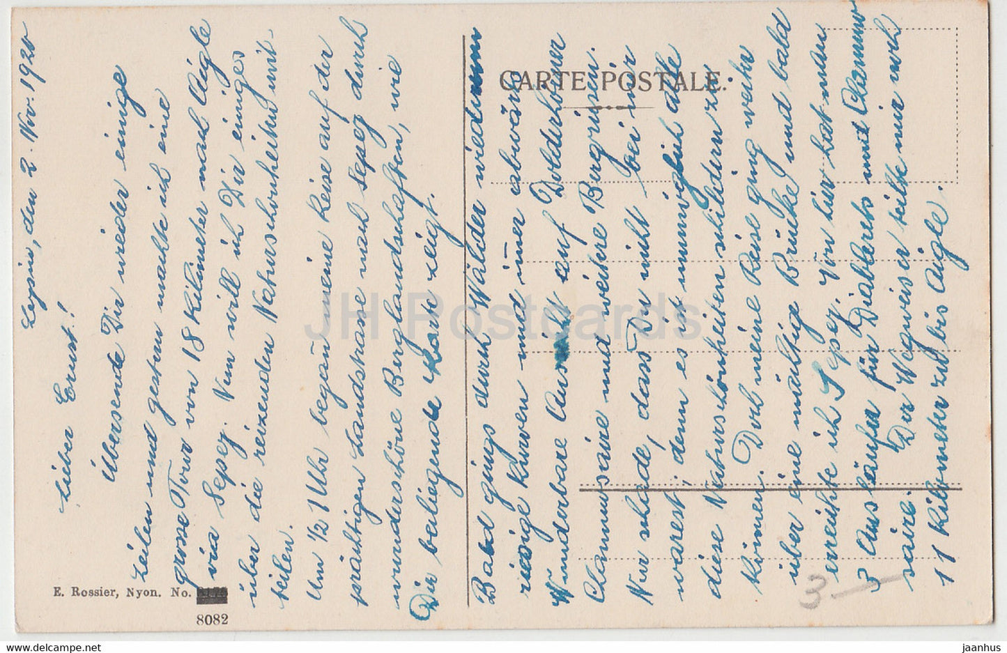 village houses - E. Rossier 8082 - old postcard - 1920 - Switzerland - used