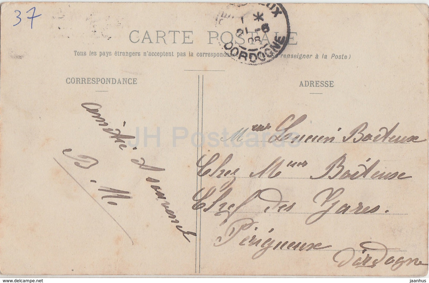 Loches - Le Chateau - Bati sous Charles VII et Louis XII - castle - old postcard - 1908 - France - used