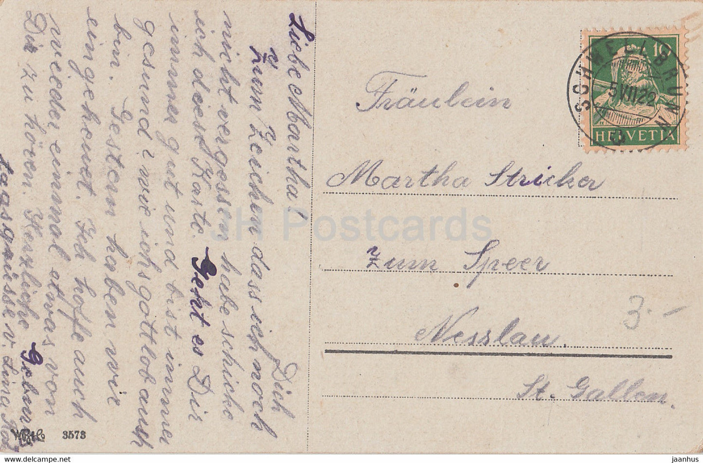 Carte de vœux d’anniversaire - Herzlichen Gluckwunsch zum Geburtstage - fleurs - tulipes - carte postale ancienne - 1922 Allemagne - utilisée