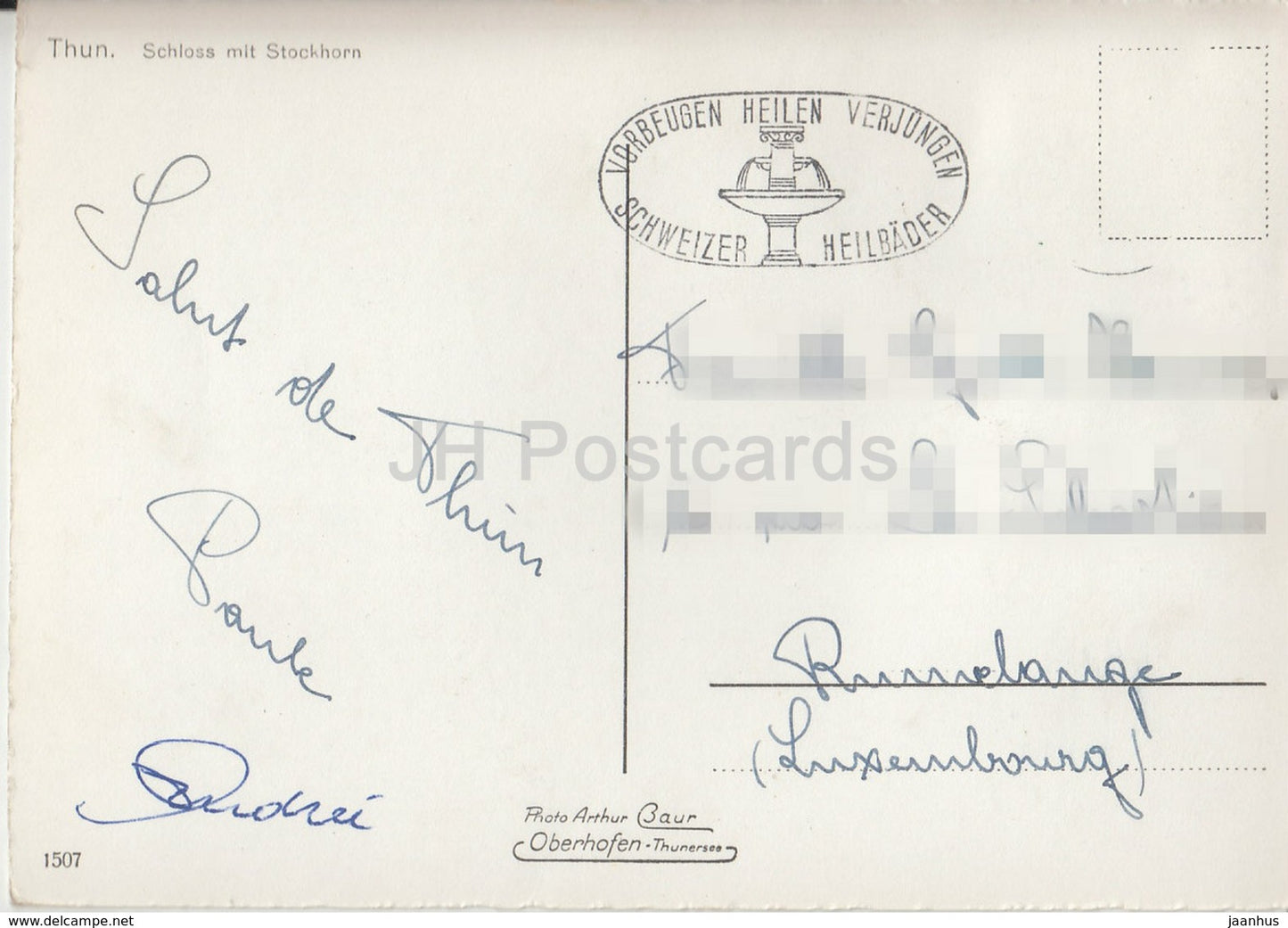 Thoune - Schloss mit Stockhorn - château - 1507 - Suisse - cartes postales anciennes - d'occasion