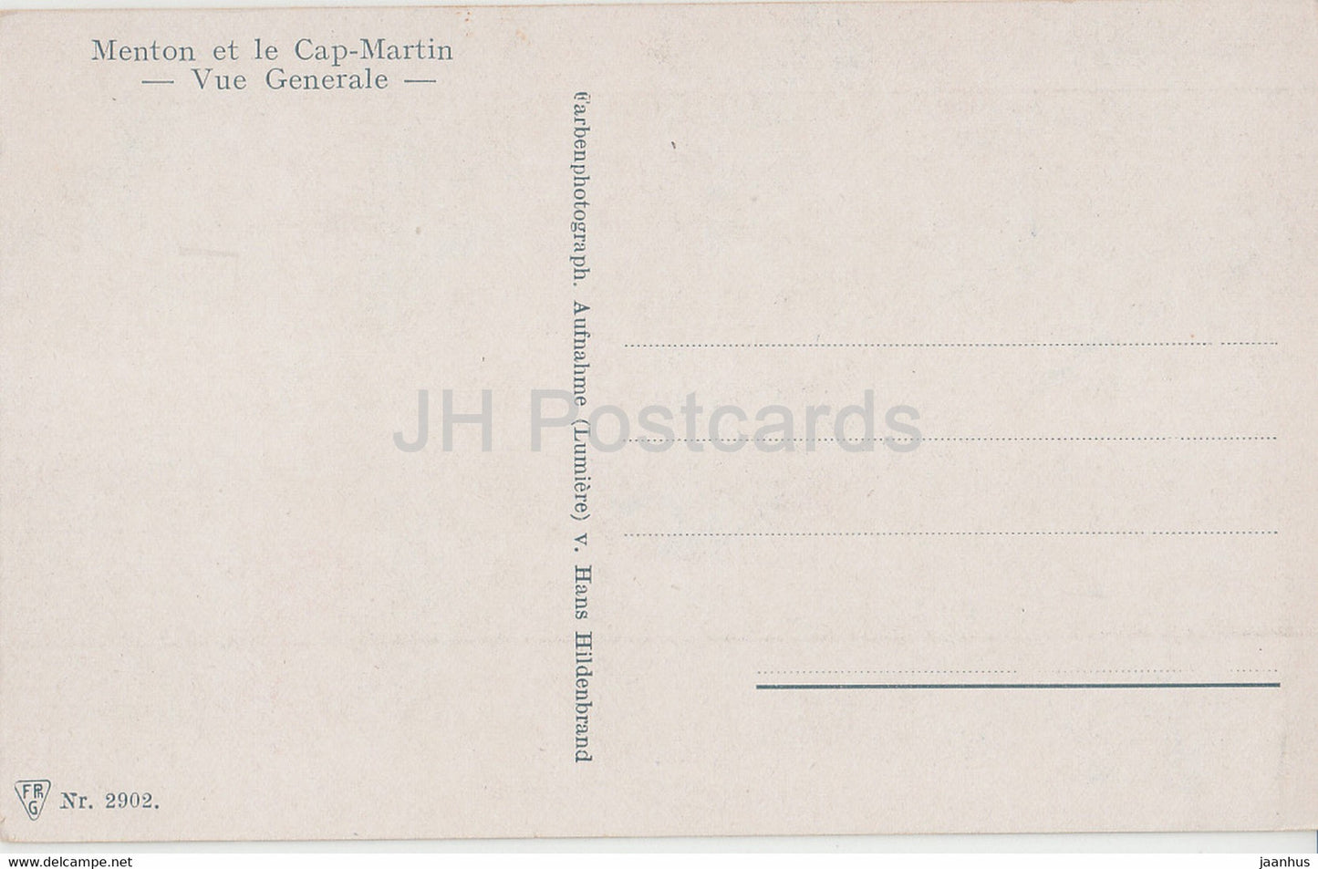 Menton et le Cap Martin - Vue Generale - 2902 - alte Postkarte - Frankreich - unbenutzt