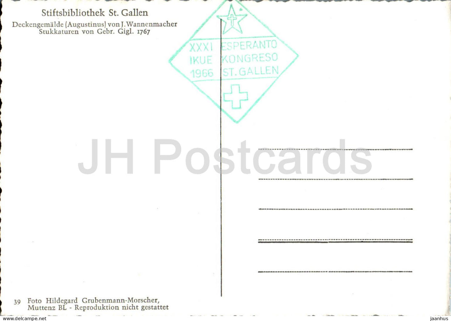 Stiftsbibliothek St Gallen - Deckengemalde - 39 - Switzerland - unused