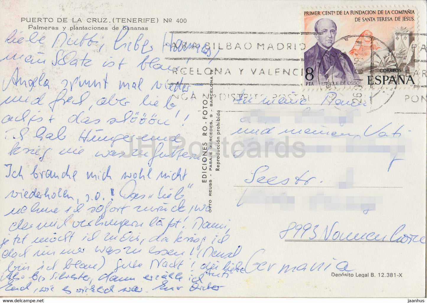 Puerto de la Cruz - Tenerife - Palmeras y plantaciones de bananas - Banana plantation - 400 - 1978 - Spain - used