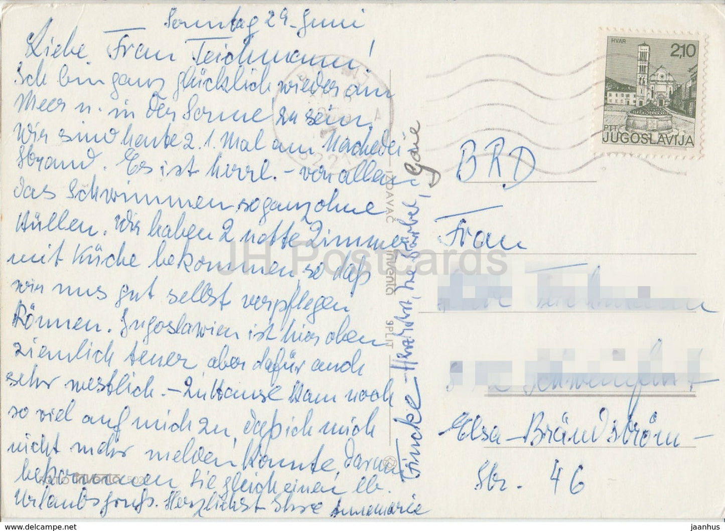 Rovinj - vue aérienne - multiview - années 1970 - Croatie - Yougoslavie - utilisé