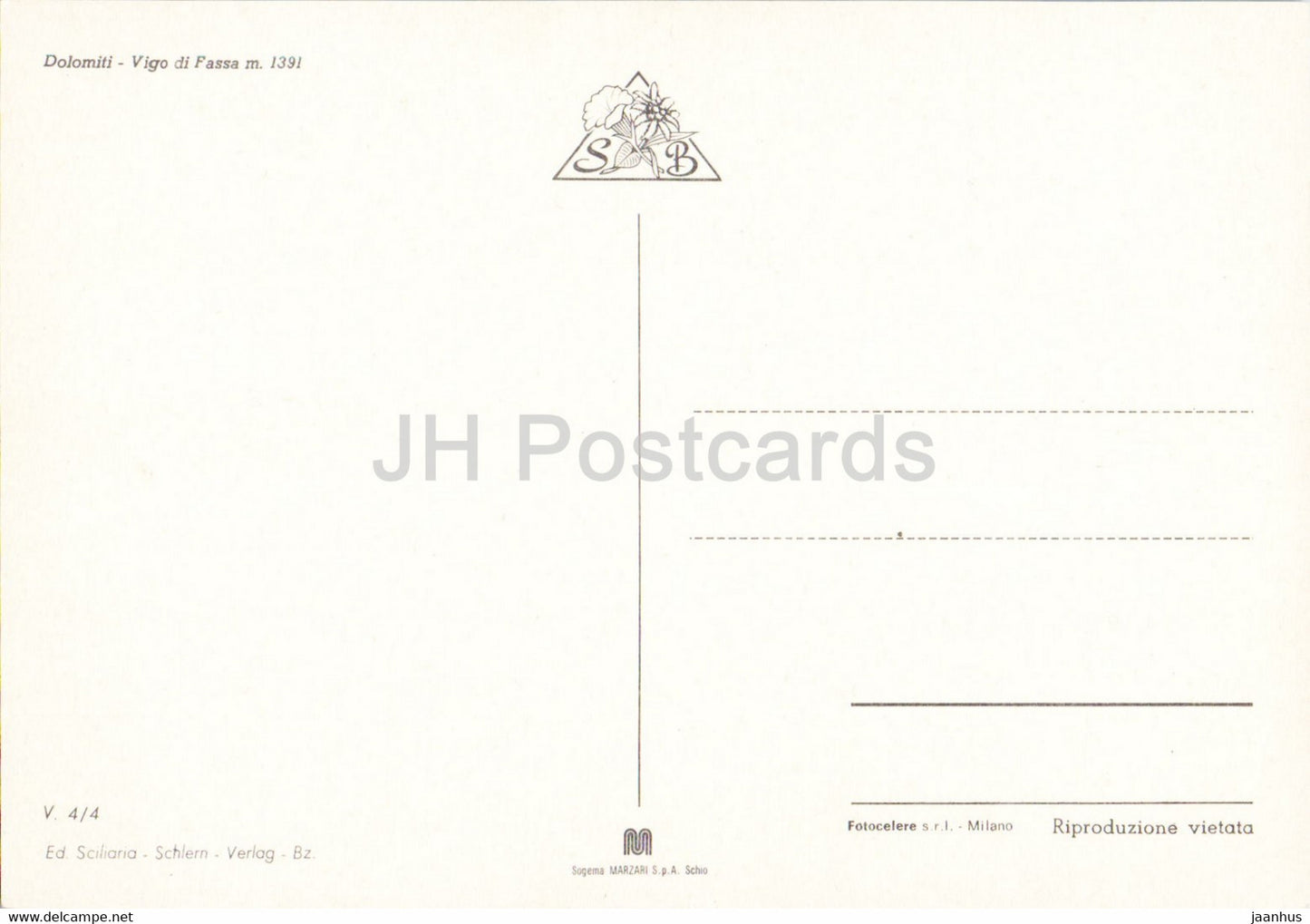 Dolomiti - Vigo di Fassa 1391 m - Italy - unused