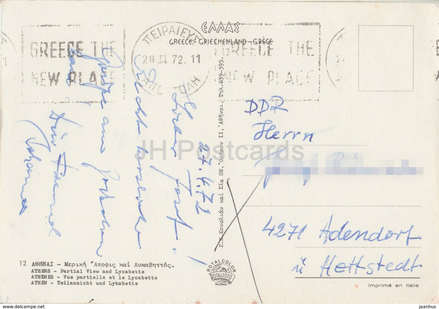 Athènes - Vue partielle et Lycabette - 1972 - Grèce - occasion