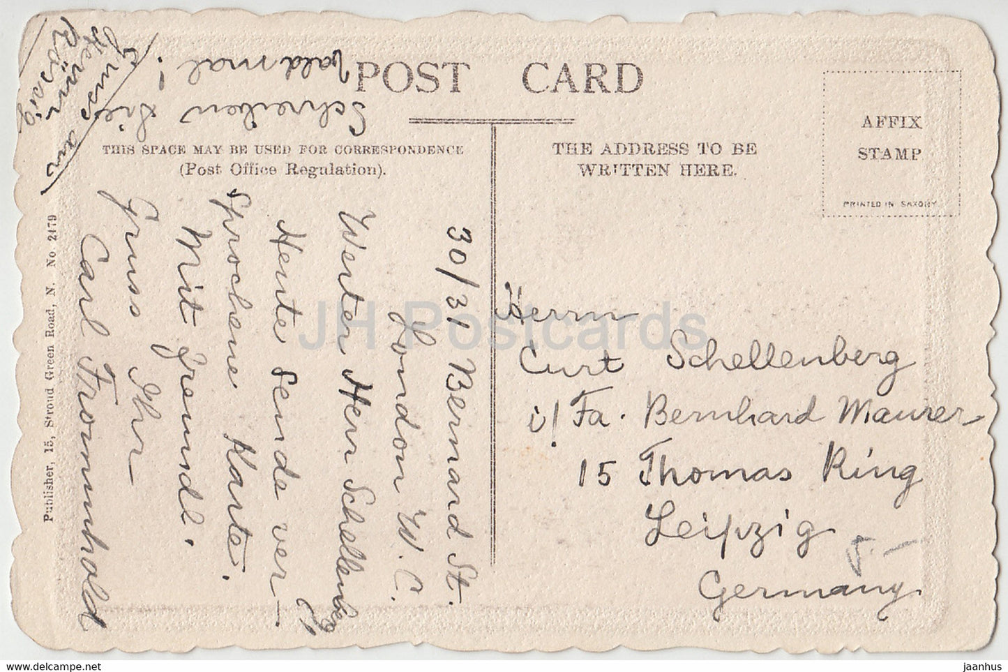 London – The Embankment – Straßenbahn – 2479 – Gordon Smith – alte Postkarte – 1938 – England – Vereinigtes Königreich – gebraucht