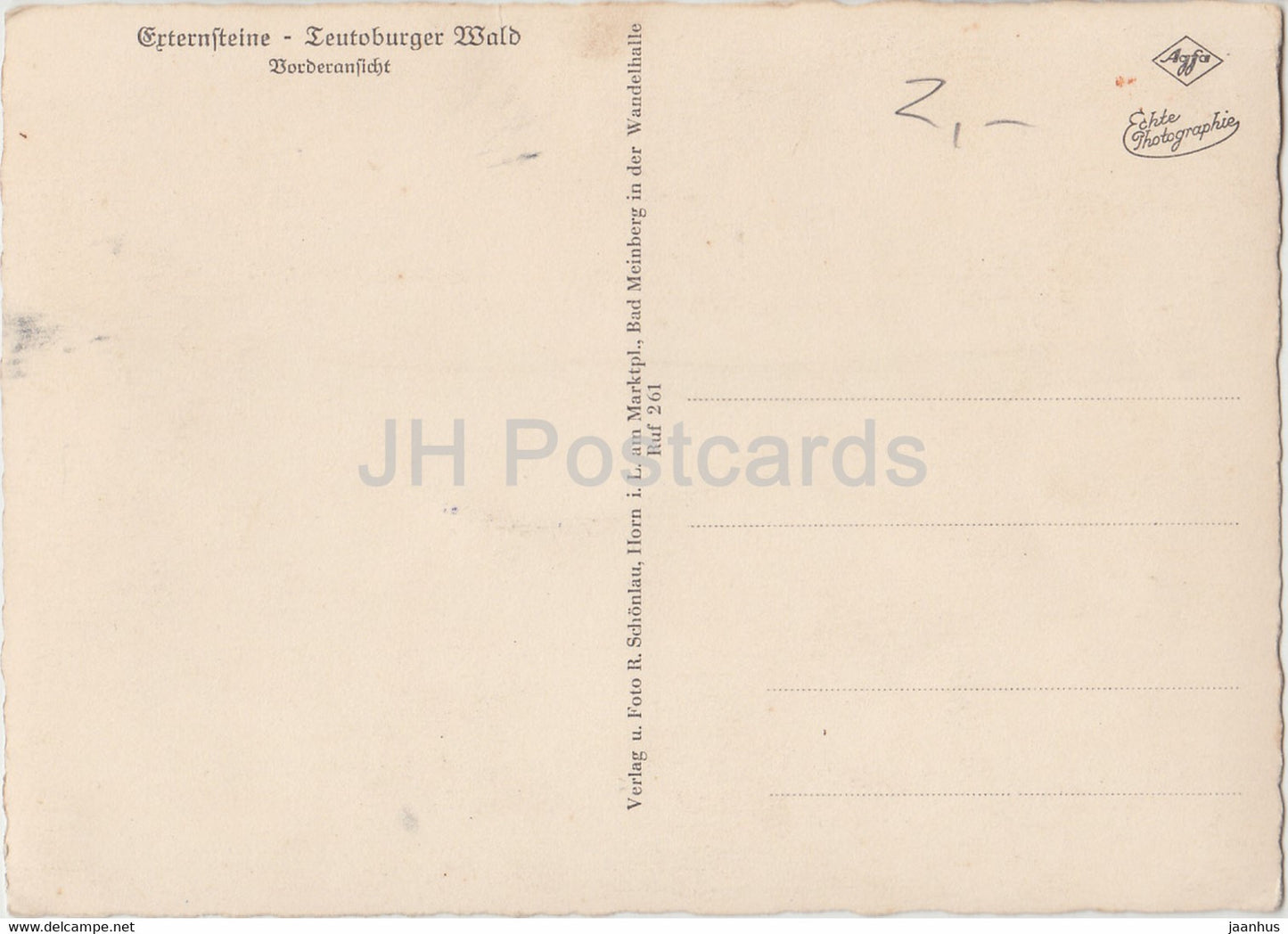 Ertensteine - Teutoburger Wald - carte postale ancienne - Allemagne - inutilisée