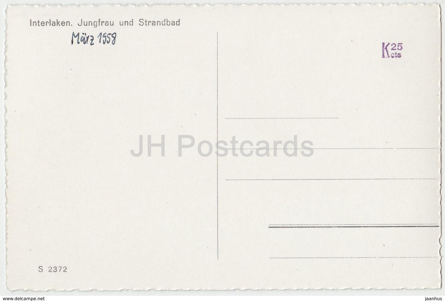 Interlaken - Jungfrau und Strandbad - 2372 - Schweiz - 1958 - gebraucht