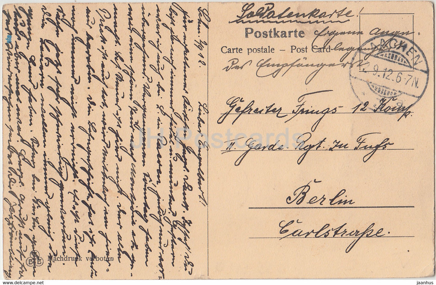 Aachen - Ponttor - im Hintergrund der Lousberg - Gemalde v Hermann Killian - old postcard - 1912 - Germany - used