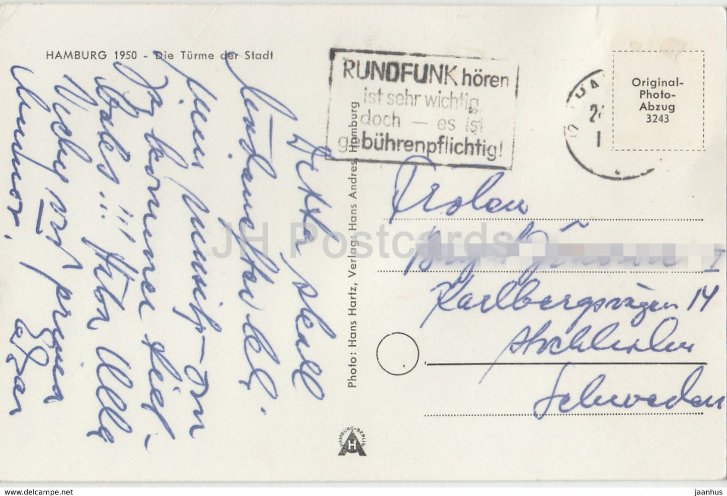 Hamburg 1950 – Die Türme der Stadt – Deutschland – gebraucht