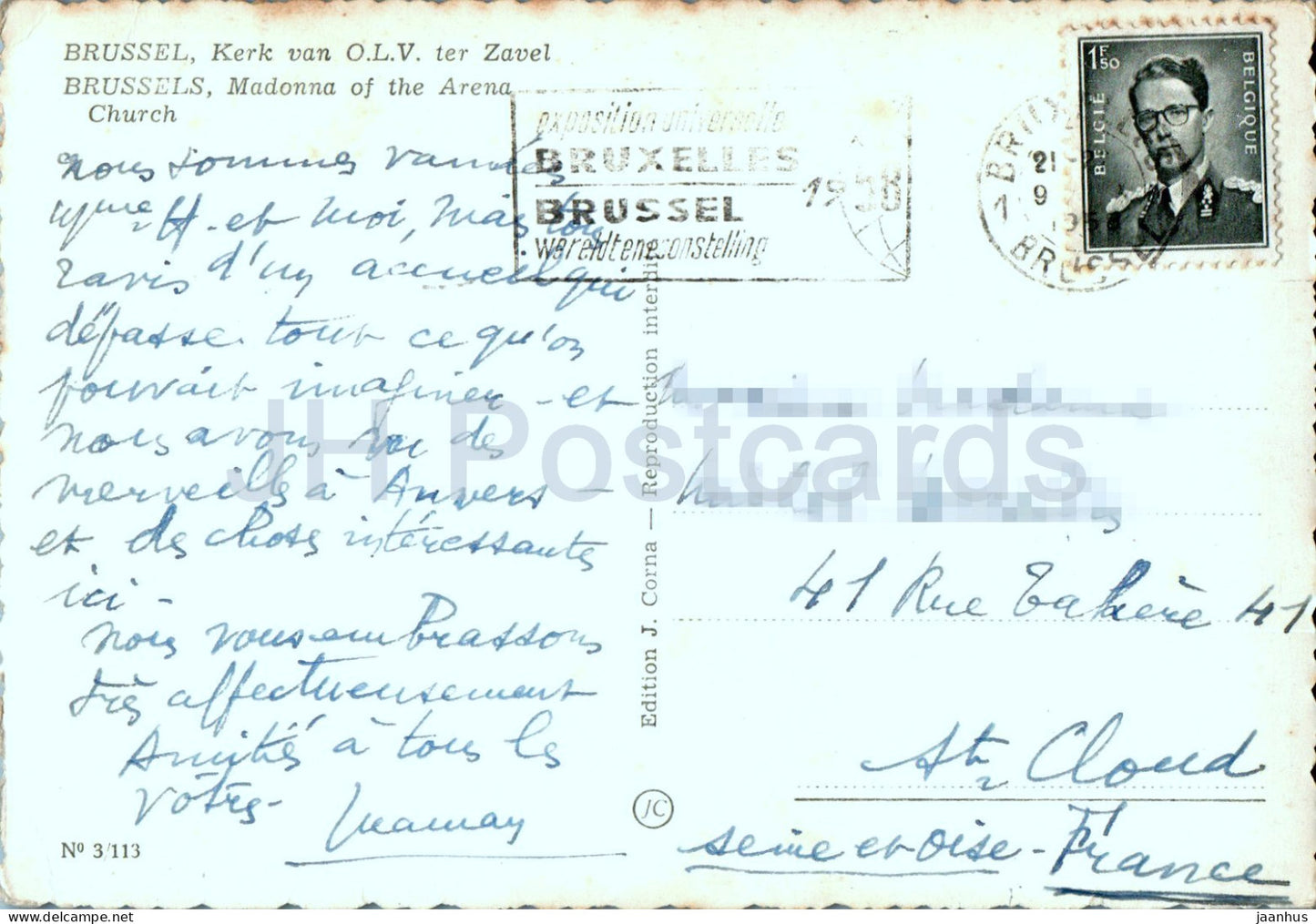 Brüssel - Brüssel - Eglise ND du Sablon - Kirche Madonna der Arena - 3/113 - alte Postkarte 1958 - Belgien - unbenutzt