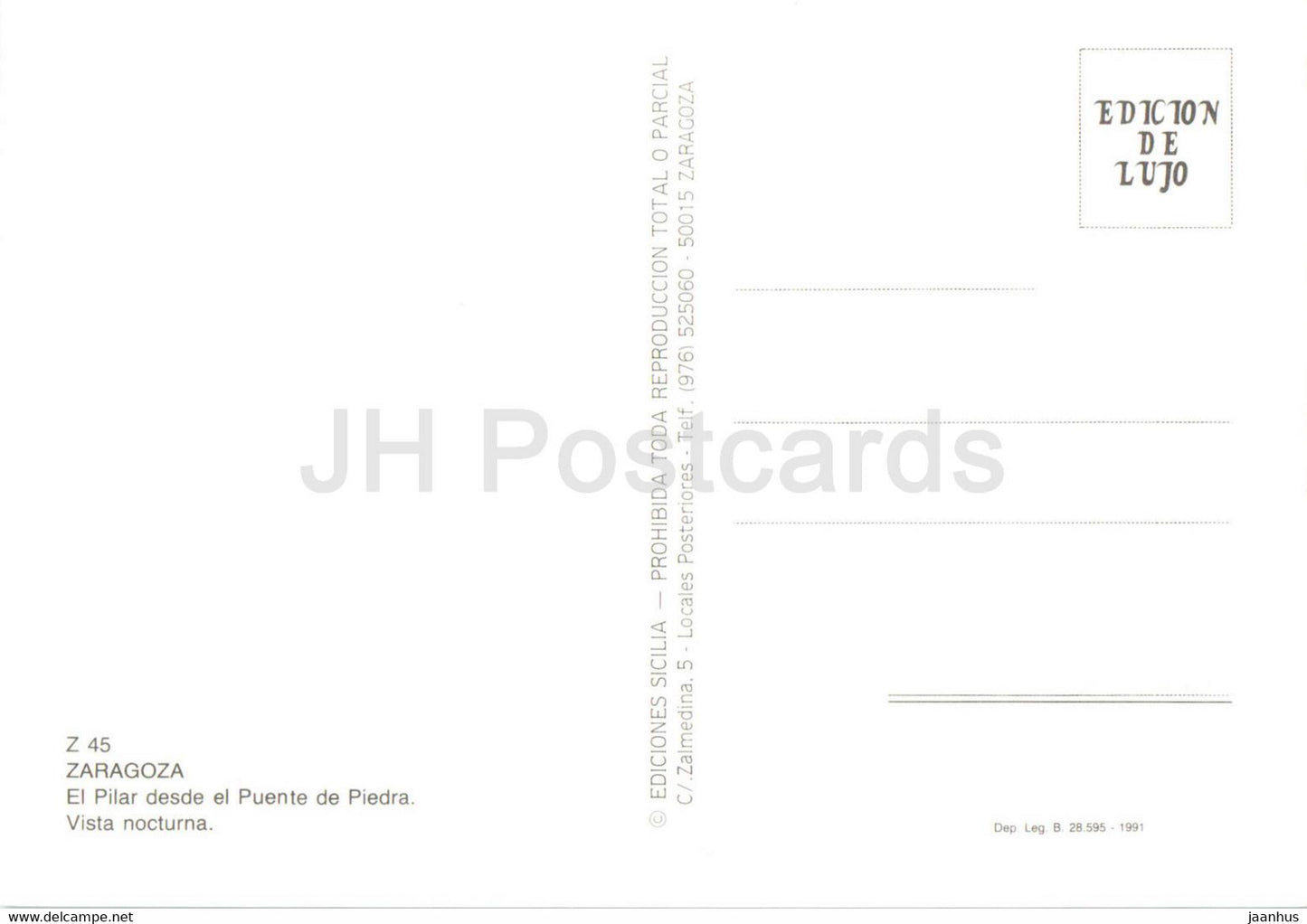 Zaragoza - El Pilar desde el Puente de Piedra - Vista nocturna - 45 - Spain - unused