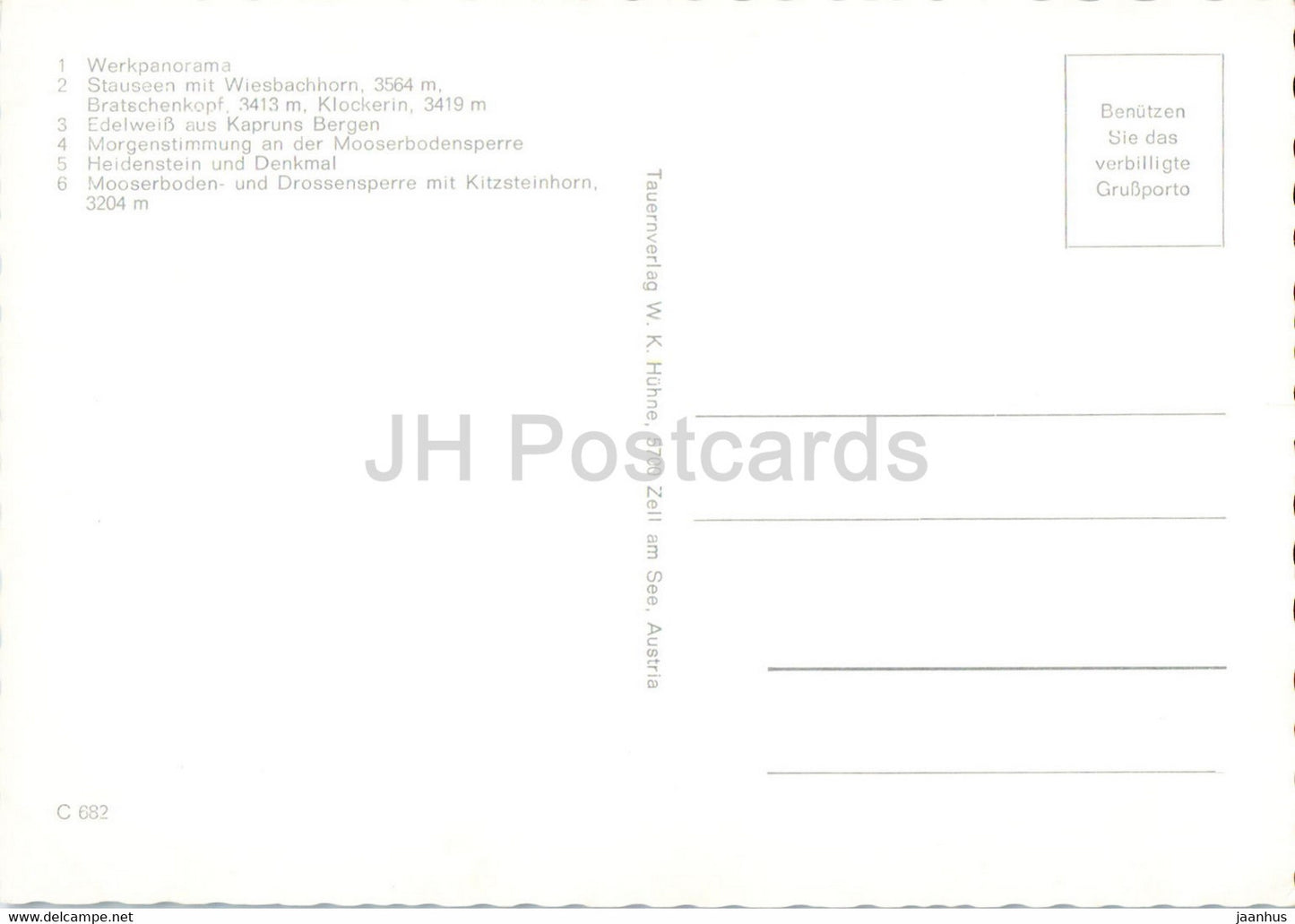 Tauernkraftwerke Kaprun - Werkpanorama - Wiesbachhorn - Bratschenkopf - Klockerin - Austria - unused