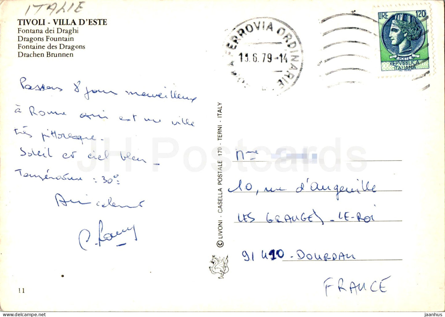Tivoli - Villa D'Este - Fontana dei Draghi - Drachenbrunnen - 11 - 1979 - Italien - gebraucht