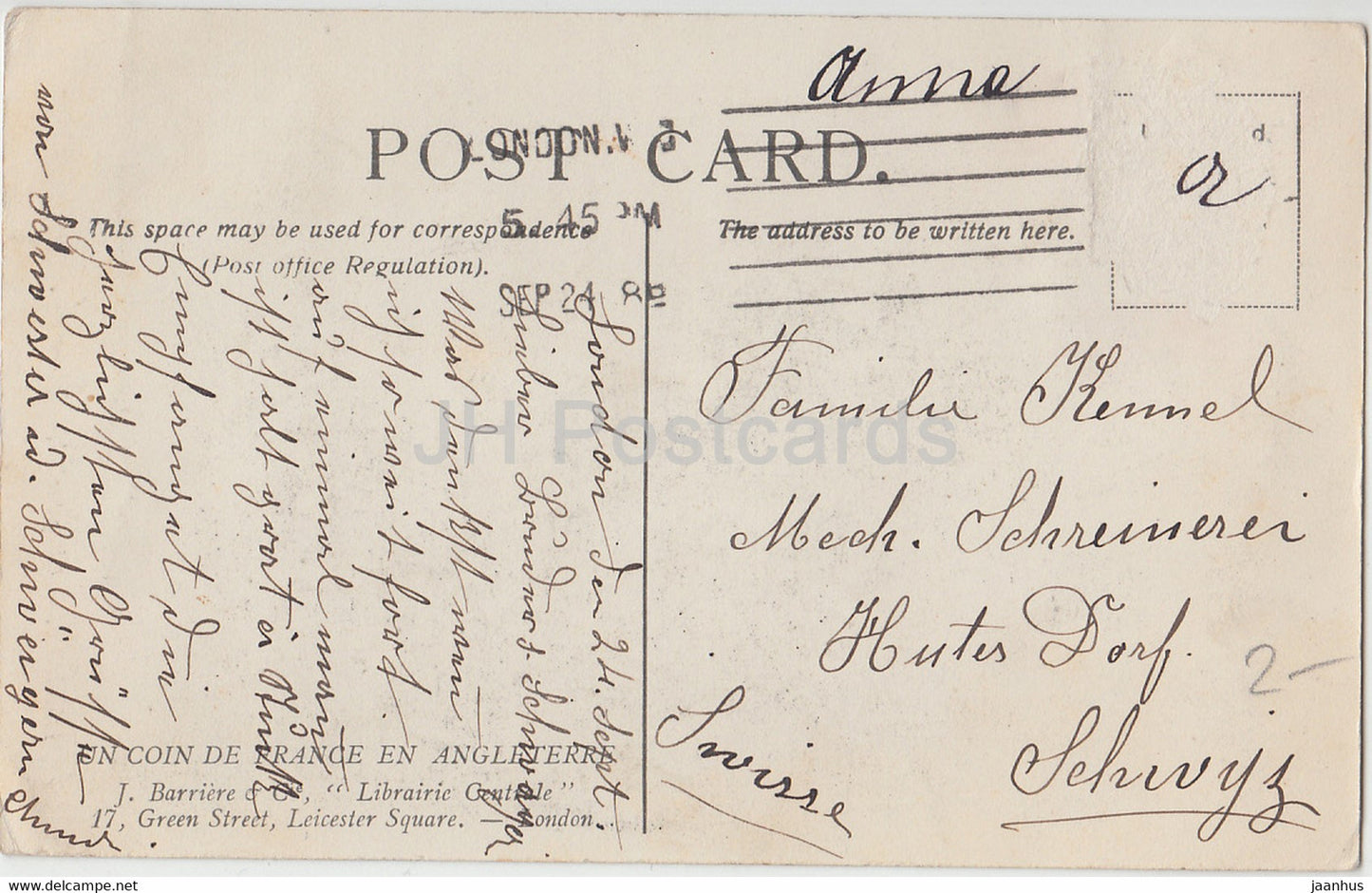 London - Cleopatra's Needle - LL - 70 - old postcard - England - United Kingdom - used