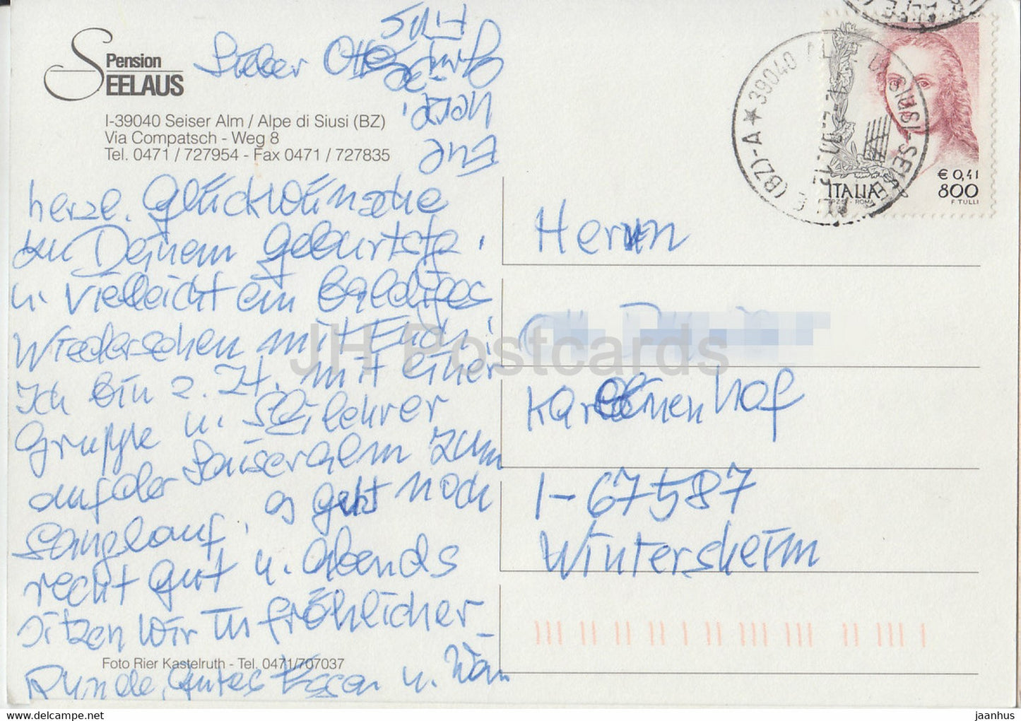 Pension Seelaus - Seiser Alm - Alpe di Siusi - 2000 - Italy - Italia - used