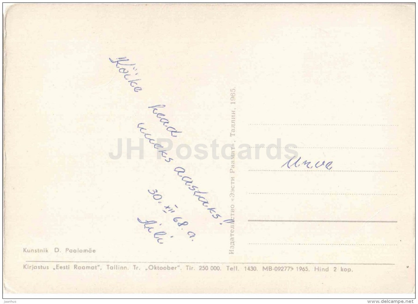 New Year greeting Card by D. Paalamäe - candles - beer mug - apples - 1965 - Estonia USSR - used - JH Postcards