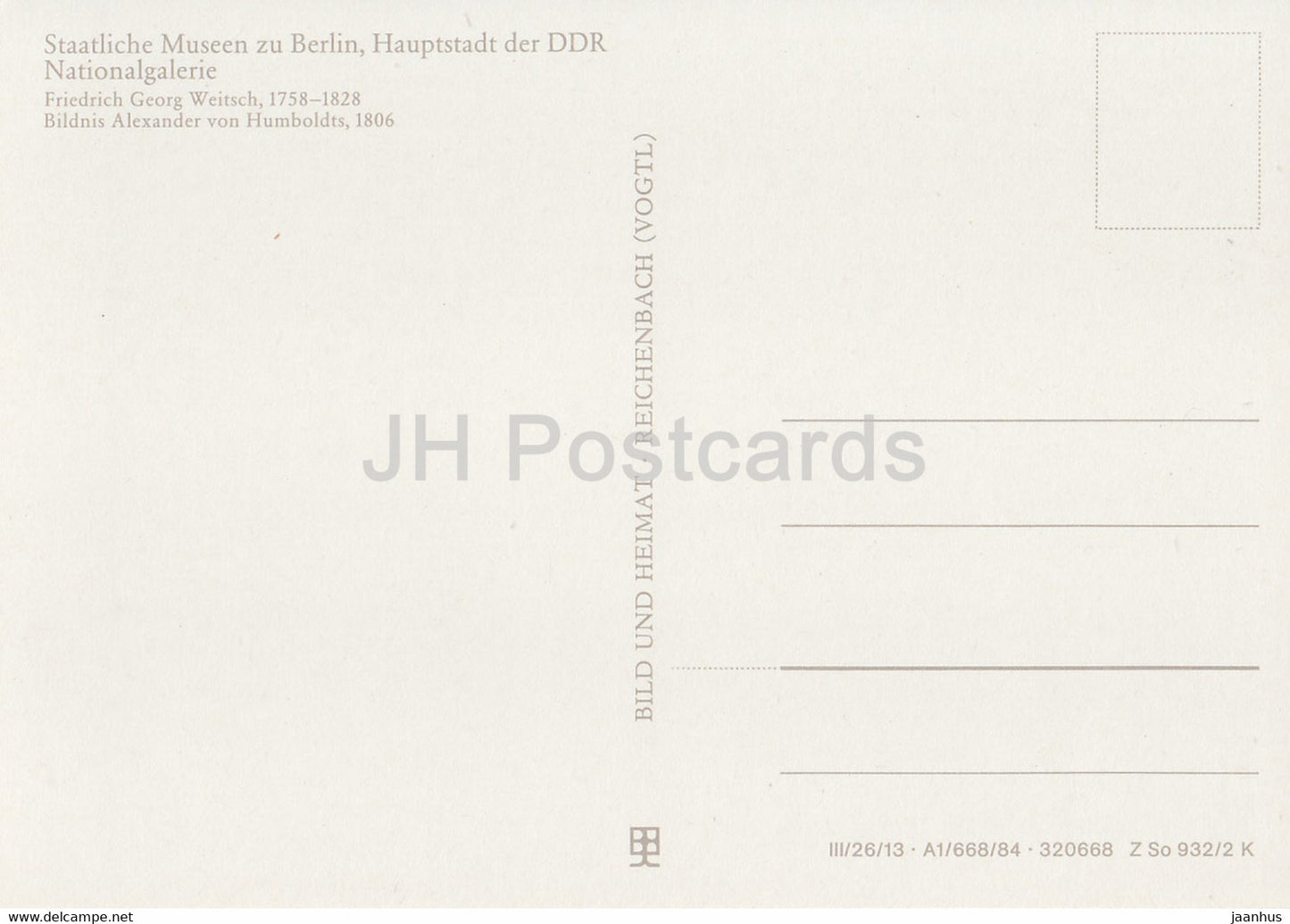 peinture de Friedrich Georg Weitsch - Bildnis Alexander von Humboldts - Art allemand - DDR Allemagne - inutilisé