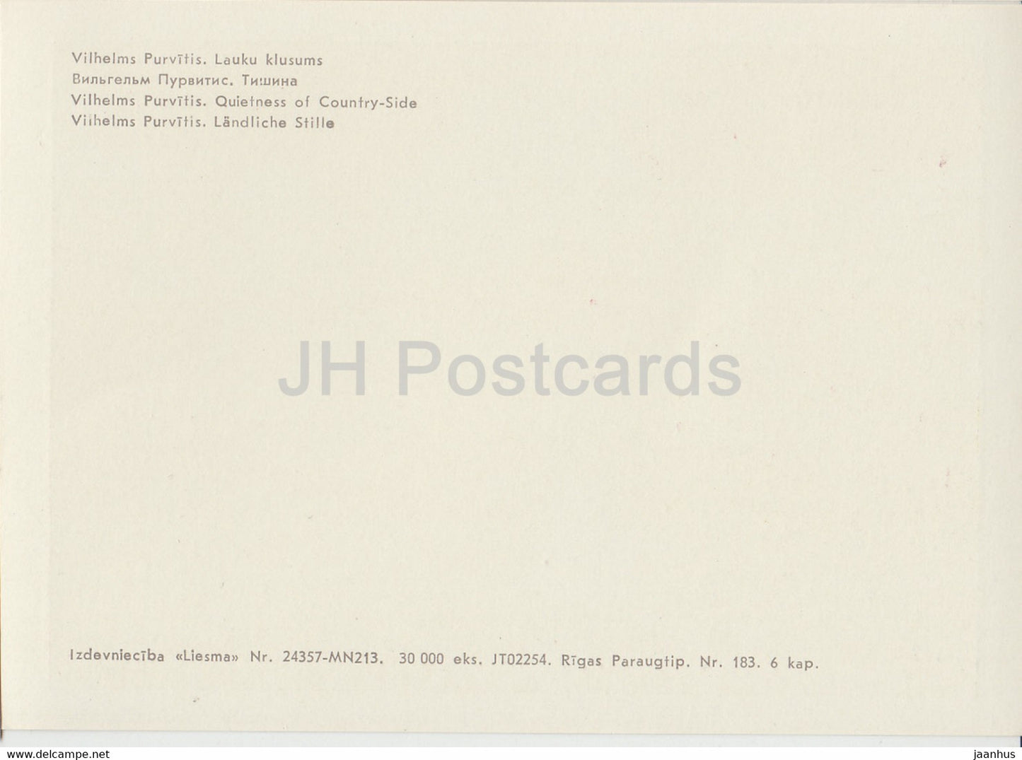 peinture de Vilhelms Purvitis - Quiétude de la campagne - Art letton - Lettonie URSS - inutilisé