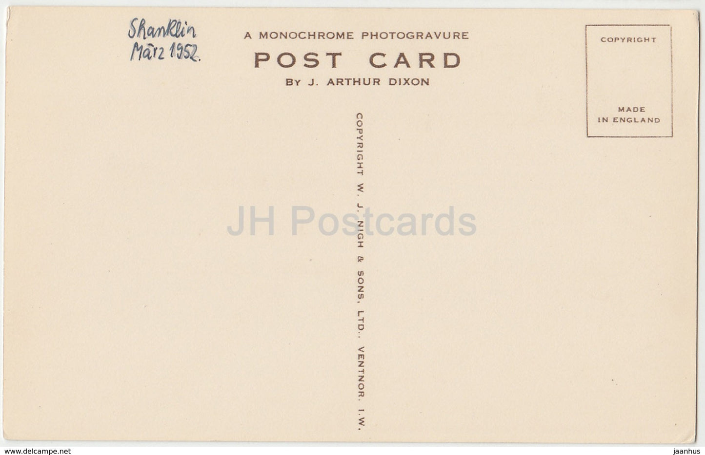 Shanklin I.W. from Rylstone Gardens - 4643 - 1952 - United Kingdom - England - used