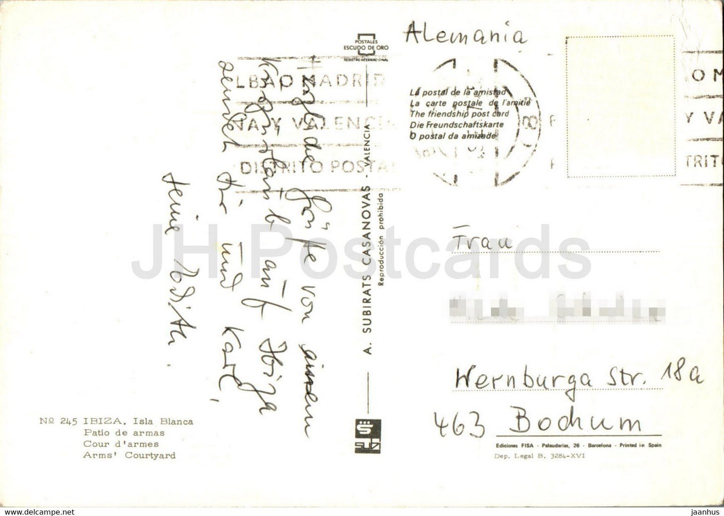 Ibiza - Isla Blanca - Patio de Armas - Arms Courtyard - 245 - Spain - used